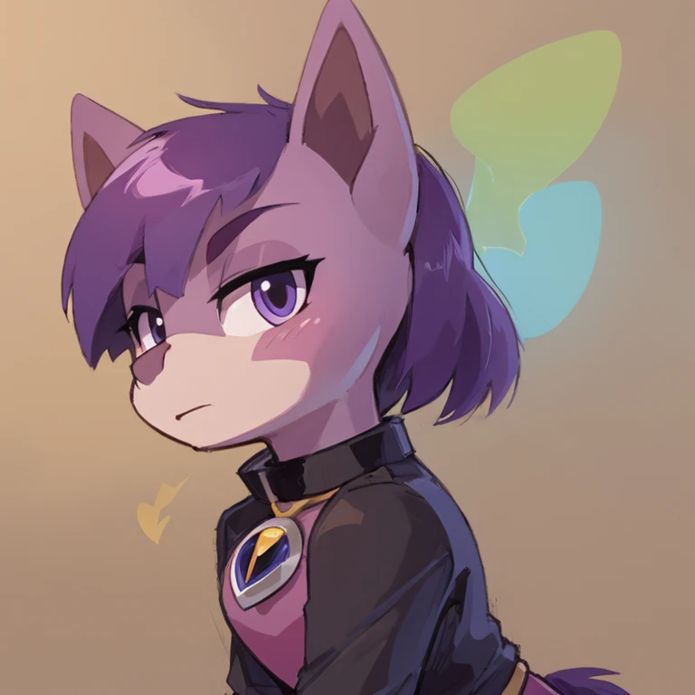pony, score_9, rating_safe, raven from teen titans, portrait, solo, purple hair
