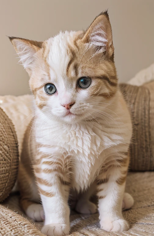 portrait, Cute cat puppy in sheep's clothing, Muffled light, angry, In Neon Night City 8k