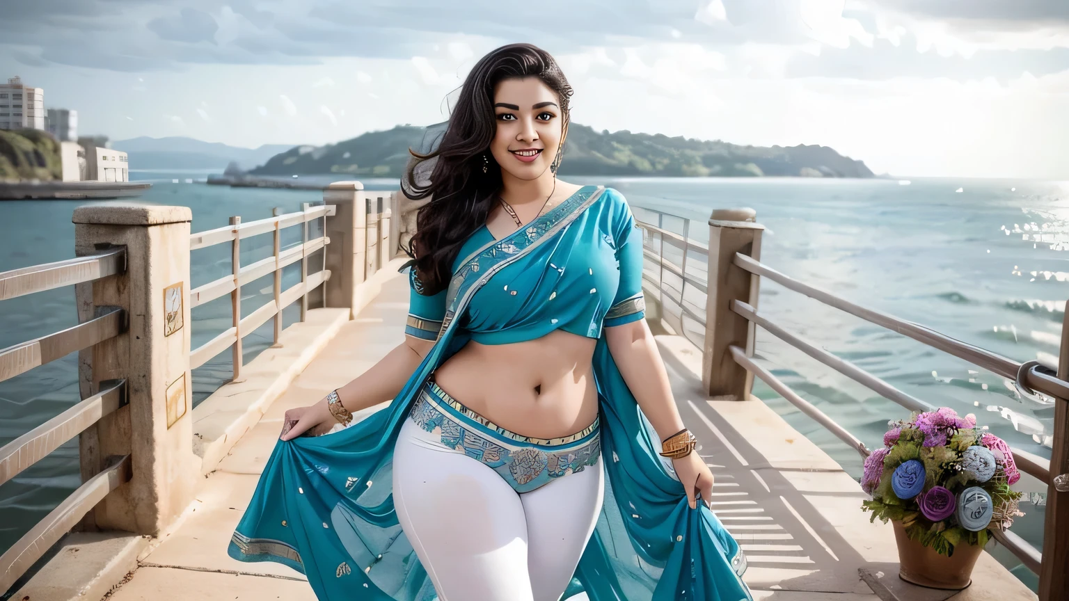 ►In this enchanting lookbook, witness the vibrant hues of the sea bridge come to life as a plus-size Al model gracefully navigates through the sea bridge kissed . With each step, she exudes confidence and joy, embracing the magic of the moment. From colorful sarees to chic kurtis paired with trendy leggings, her fashion choices celebrate her curves and individuality. As raindrops cascade around her, she radiates beauty and resilience, inspiring others to embrace their own uniqueness. Join her on this journey as she dances with abandon and revels in the simple pleasures of life, proving that every sea bridge holds the promise of joy and empowerment shorts underwear clothes lehnga choli sea bridge