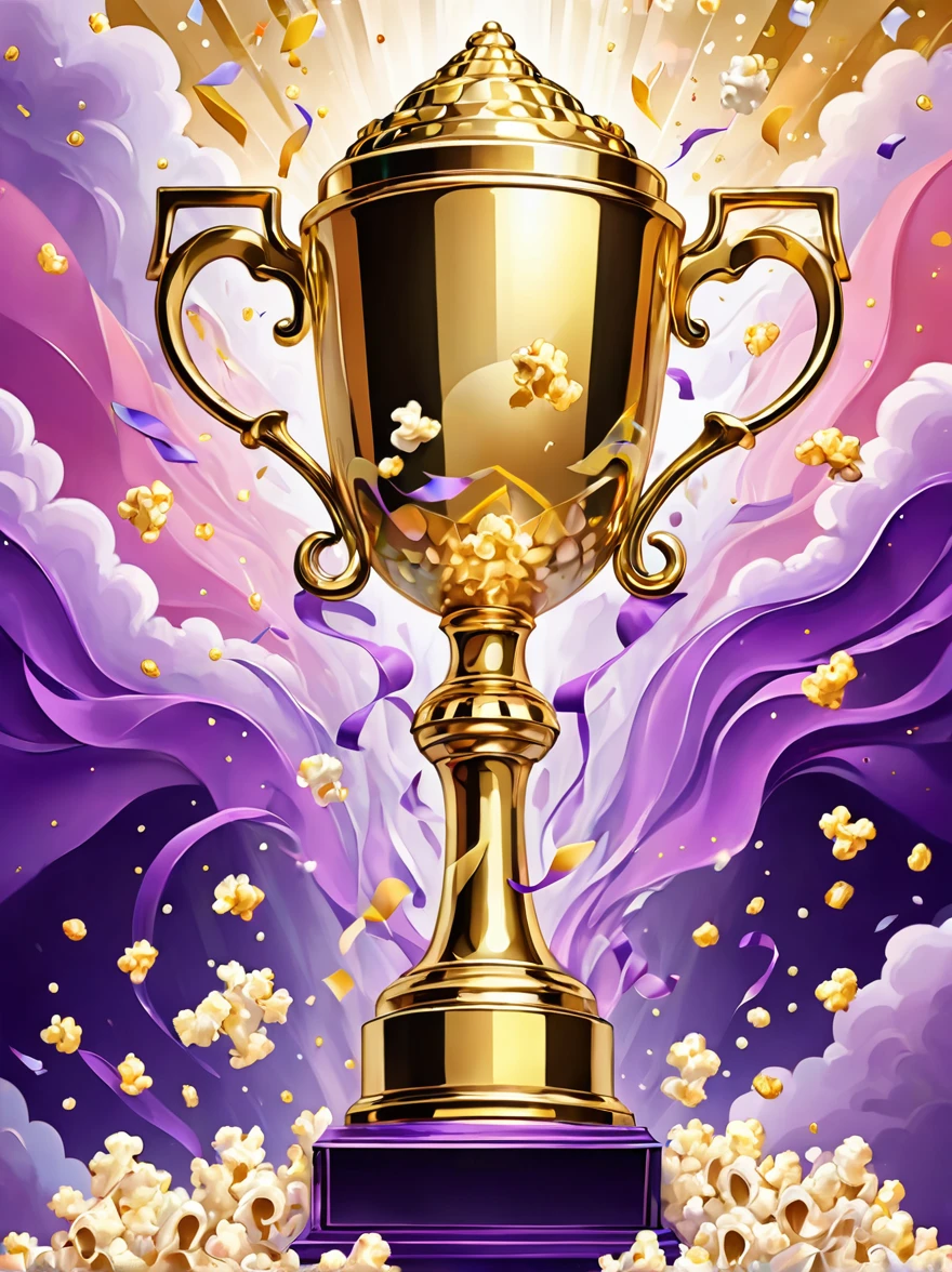 (((Crazy illustration abstract gold trophy:1.3)))，(((Trophy decoration effect:1.3)))，(((Wear ribbons:1.3)))，Eternal fantasy style，Dizziness symbol，iris，White smoke with multiple notes，Popcorn，lavender blush，Artistic Color，Diamond shape with dots inside，Paradise in Heaven，shelter，high resolution，Rich colorful brushstrokes，The most true，Details of the origins and consequences of the absurd，Ridiculous resolution，Showing readiness to sacrifice one&#39;s life，Pretend to be brave and fearless，The atmosphere disappears quietly，Creating Hell，Paradise of Despair，and madness，Background secret stone carving broken，Light and Shadow，Confusing the Light of Truth，The brilliance of countless star fragments，Illustrations show justice and stupidity，Crazy Wolf，Seamless dark fantasy smoke，Dazzling fantasy garden illustration，Sad flower，Reverberation Reflection