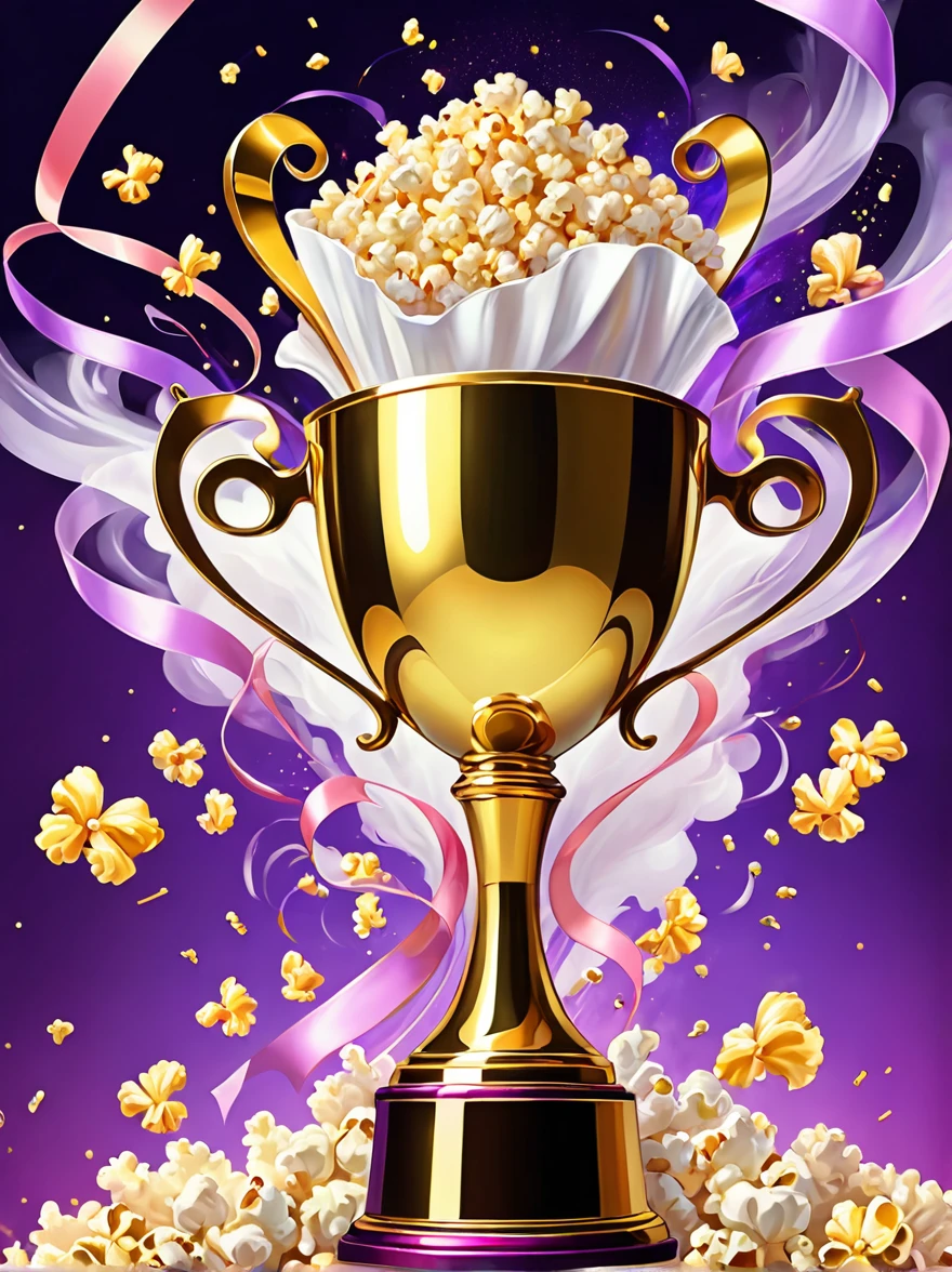 (((Crazy illustration abstract gold trophy:1.3)))，(((Trophy decoration effect:1.3)))，(((Wear ribbons:1.3)))，Eternal fantasy style，Dizziness symbol，iris，White smoke with multiple notes，Popcorn，lavender blush，Artistic Color，Diamond shape with dots inside，Paradise in Heaven，shelter，high resolution，Rich colorful brushstrokes，The most true，Details of the origins and consequences of the absurd，Ridiculous resolution，Showing readiness to sacrifice one&#39;s life，Pretend to be brave and fearless，The atmosphere disappears quietly，Creating Hell，Paradise of Despair，and madness，Background secret stone carving broken，Light and Shadow，Confusing the Light of Truth，The brilliance of countless star fragments，Illustrations show justice and stupidity，Crazy Wolf，Seamless dark fantasy smoke，Dazzling fantasy garden illustration，Sad flower，Reverberation Reflection