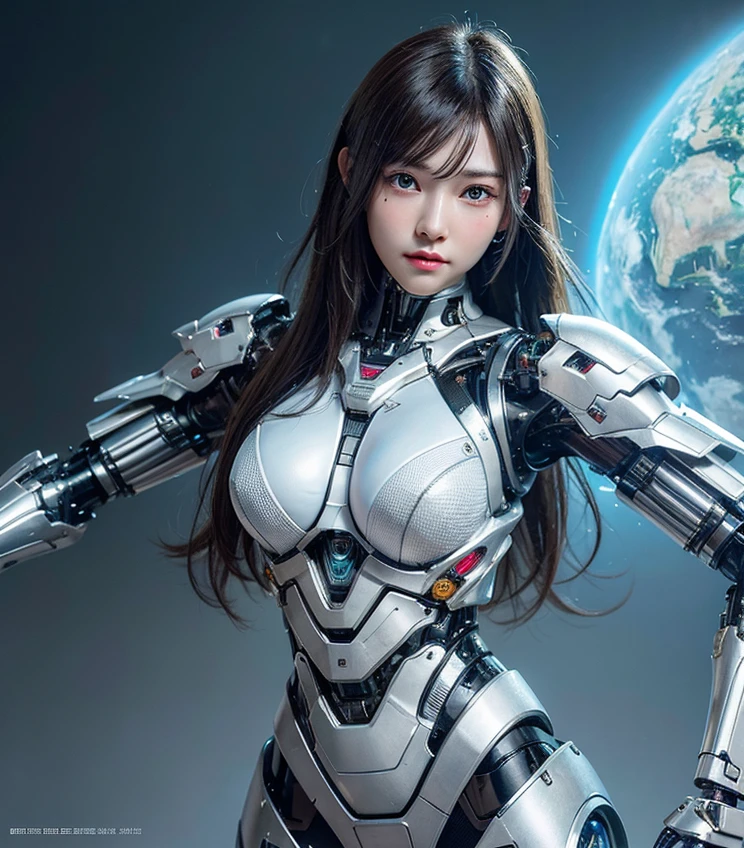 Textured skin, Super Detail, Attention to detail, high quality, 最high quality, High resolution, 1080p, hard disk, beautiful,(cyborg),beautifulcyborgwoman,Mecha Cyborg Girl,Battle Mode,Girl with a mechanical body,breast missile