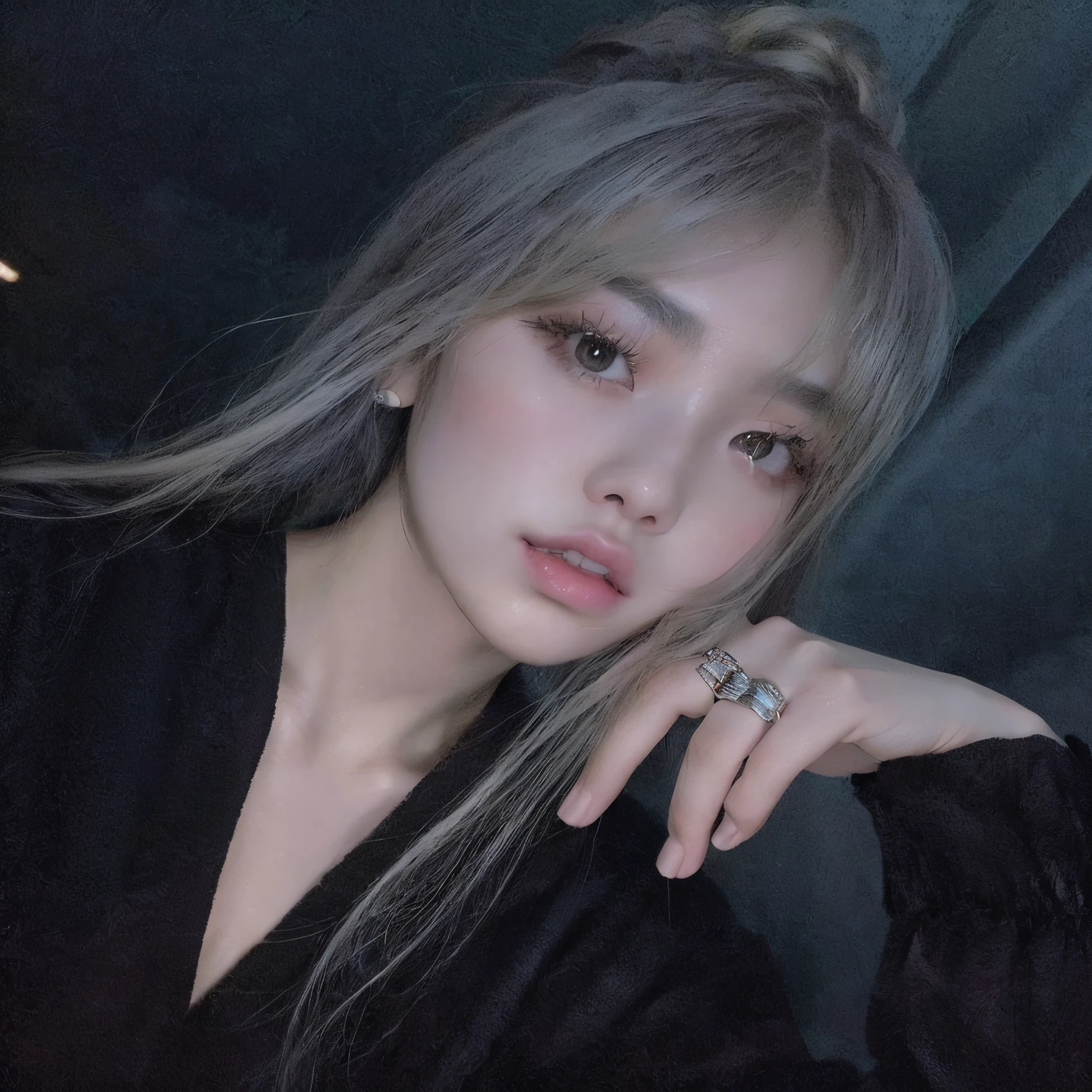 Mujer araffada con cabello largo y un top negro posando para una foto., Lalisa Manobal, Lalisa Manoban de Blackpink, ava max, con flequillo, parque roseanne de blackpink, cl, Con flequillo completo, ulzzang, sakimichan, pelo largo y blanco y flequillo, cruel korean gothic girl, muchacha coreana, retrato de kim petras