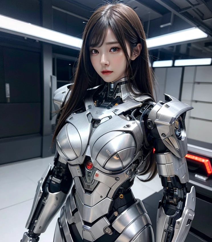 Textured skin, Super Detail, Attention to detail, high quality, 最high quality, High resolution, 1080p, hard disk, beautiful,(cyborg),breast missile,beautiful cyborg woman,Mecha Cyborg Girl,Battle Mode,Girl with a mechanical body