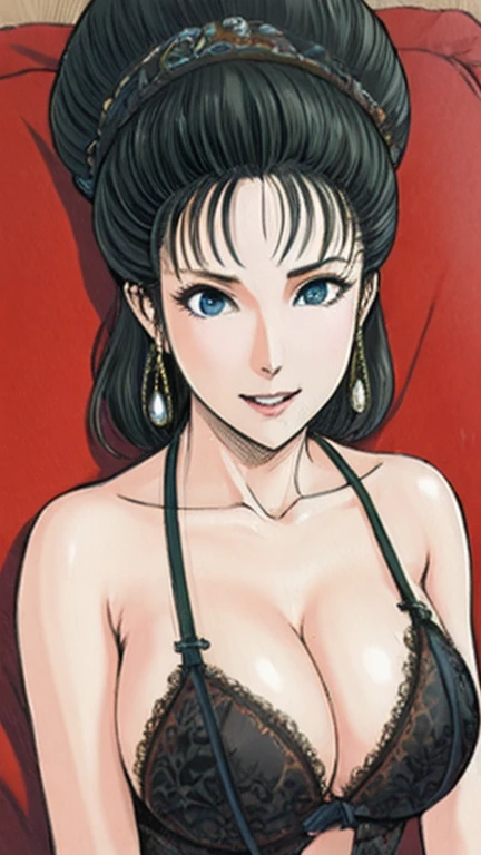 (best quality), (very aesthetic), (ultra-detailed), (best illustration),NSFW,a mature female,Perfect Face,Suikoden,Mrs. Lin,(full_body),big breast,red cheek,Sweating,skinny, chinese traditional lingerie,chinese traditional style bed,Crying quietly