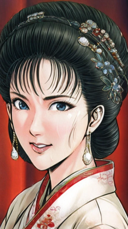 (best quality), (very aesthetic), (ultra-detailed), (best illustration),NSFW,a mature female,Perfect Face,Suikoden,Mrs. Lin,(full_body),big breast,red cheek,Sweating,skinny, chinese traditional lingerie,chinese traditional style bed,Crying quietly