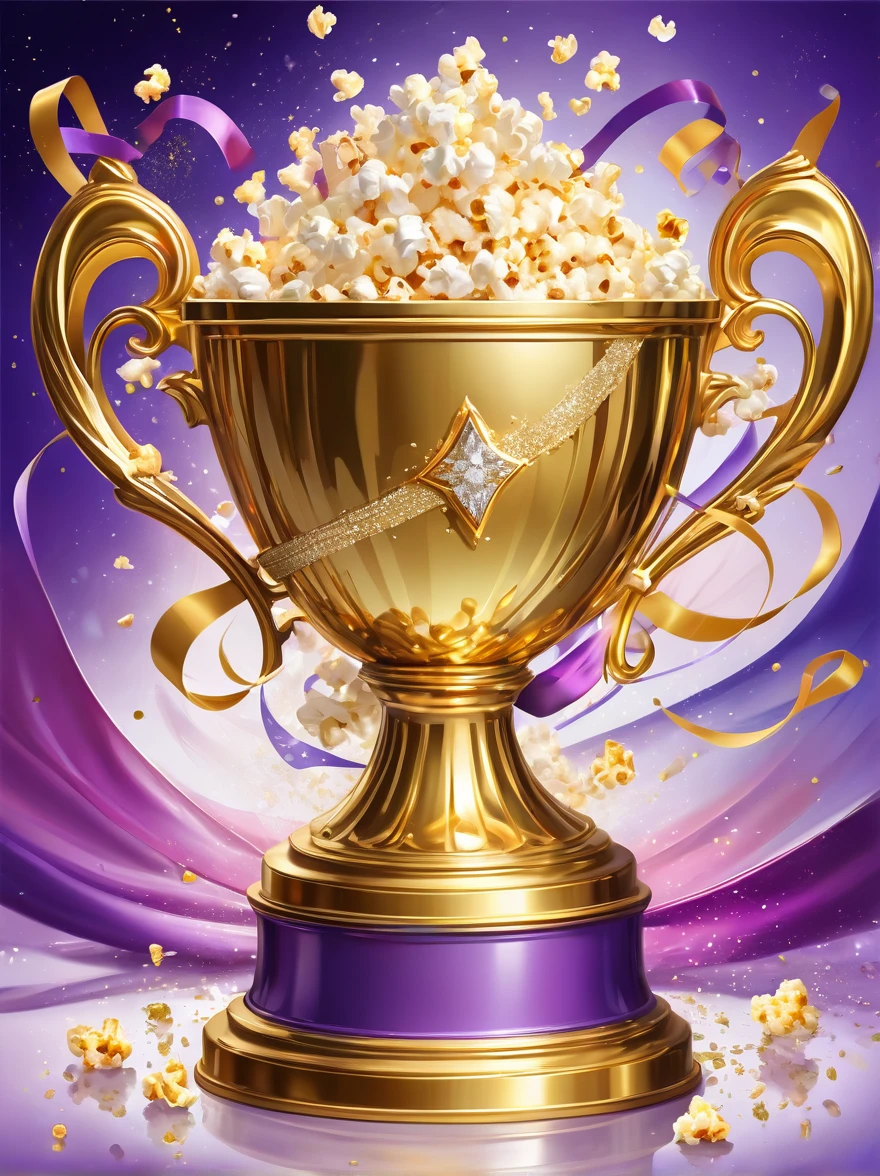 (((Crazy illustration abstract gold trophy:1.3)))，(((Trophy decoration effect:1.3)))，(((Wear ribbons:1.3)))，Eternal fantasy style，Dizziness symbol，iris，White smoke with multiple notes，Popcorn，lavender blush，Artistic Color，Diamond shape with dots inside，Paradise in Heaven，shelter，high resolution，Rich colorful brushstrokes，The most true，Details of the origins and consequences of the absurd，Ridiculous resolution，Showing readiness to sacrifice one&#39;s life，Pretend to be brave and fearless，The atmosphere disappears quietly，Creating Hell，Paradise of Despair，and madness，Background secret stone carving broken，Light and Shadow，Confusing the Light of Truth，The brilliance of countless star fragments，Illustrations show justice and stupidity，Crazy Wolf，Seamless dark fantasy smoke，Dazzling fantasy garden illustration，Sad flower，Reverberation Reflection