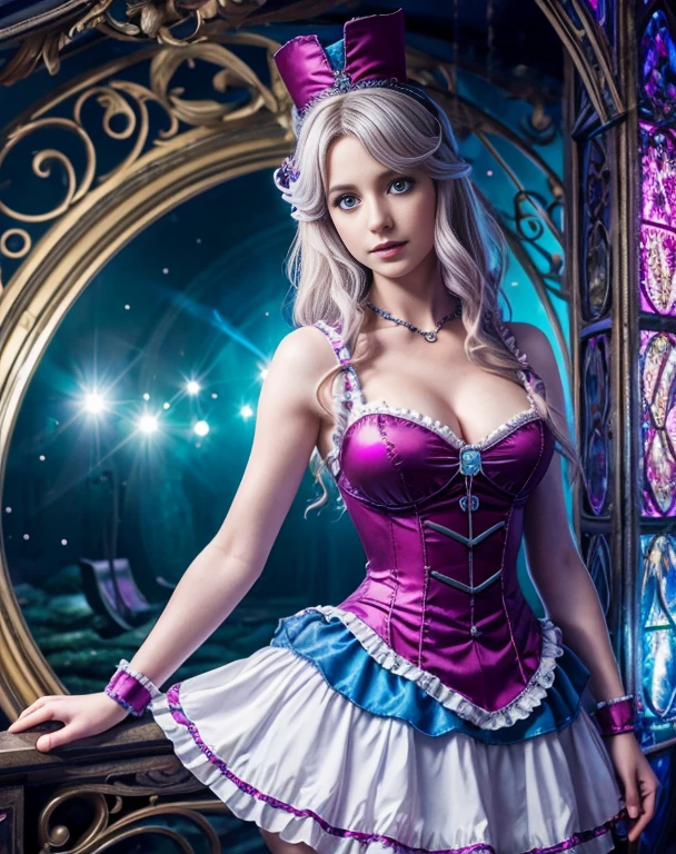 Britenay spirs 18 Jahre alt verkleidet als alice im Wunderland auf einem drogenrausch,Meisterwerk, Realistisch, best quality, photorealistic, 4k, 8k, High Resolution, ultradetailliert,