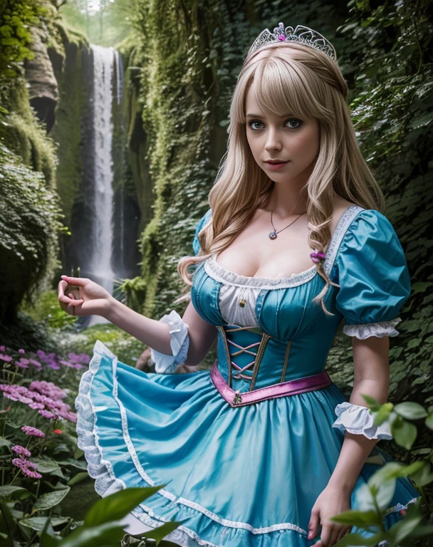 Britenay spirs 18 Jahre alt verkleidet als alice im Wunderland auf einem drogenrausch,Meisterwerk, Realistisch, best quality, photorealistic, 4k, 8k, High Resolution, ultradetailliert, 