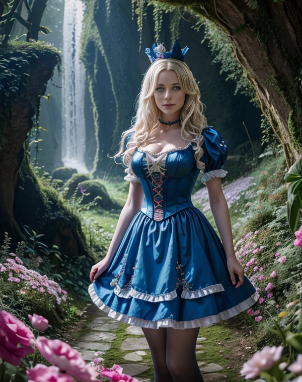 Britenay spirs 18 Jahre alt verkleidet als alice im Wunderland auf einem drogenrausch,Meisterwerk, Realistisch, best quality, photorealistic, 4k, 8k, High Resolution, ultradetailliert,