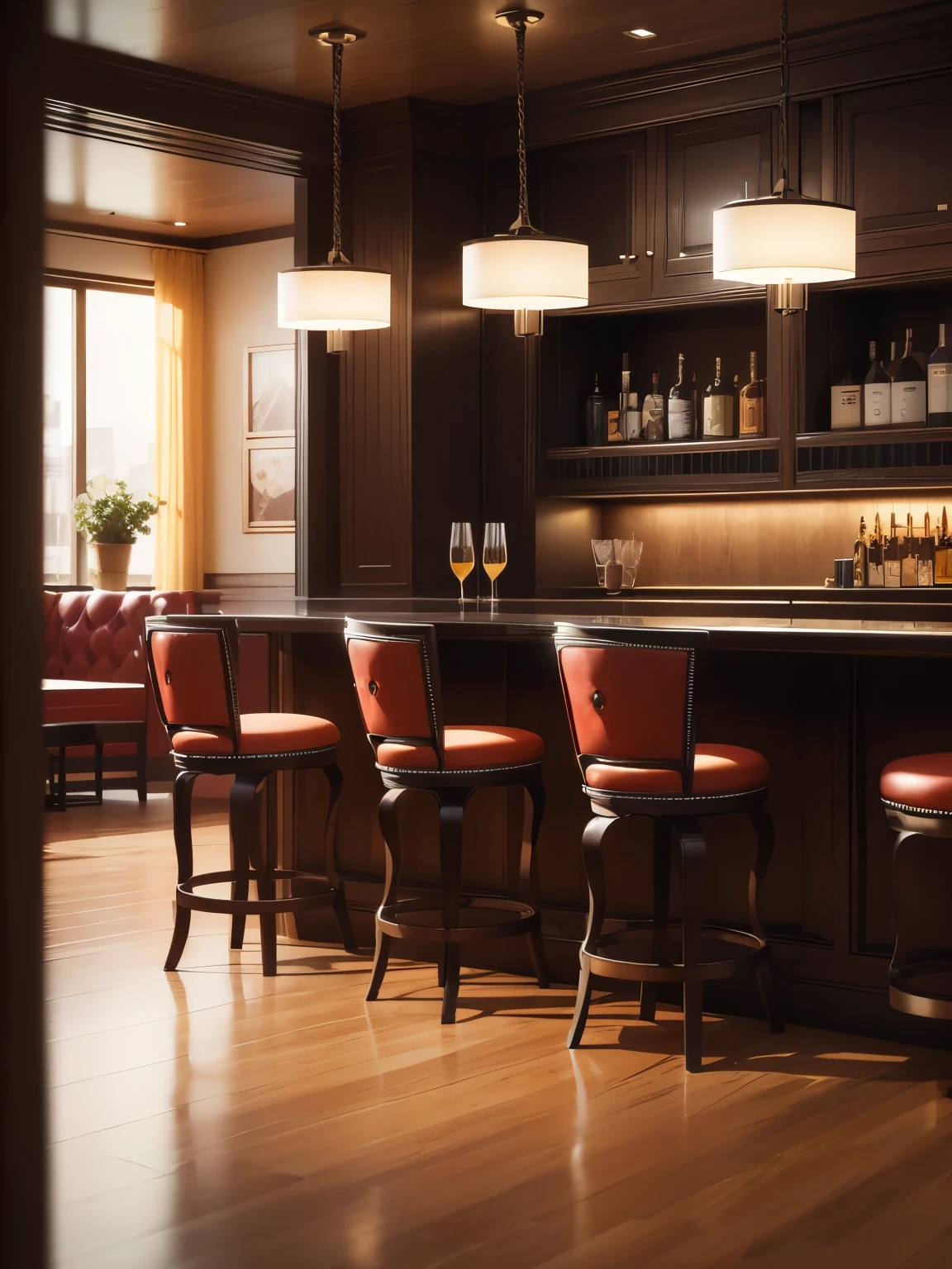 bar interier design, ultra detailed, high quality, 8k resolution