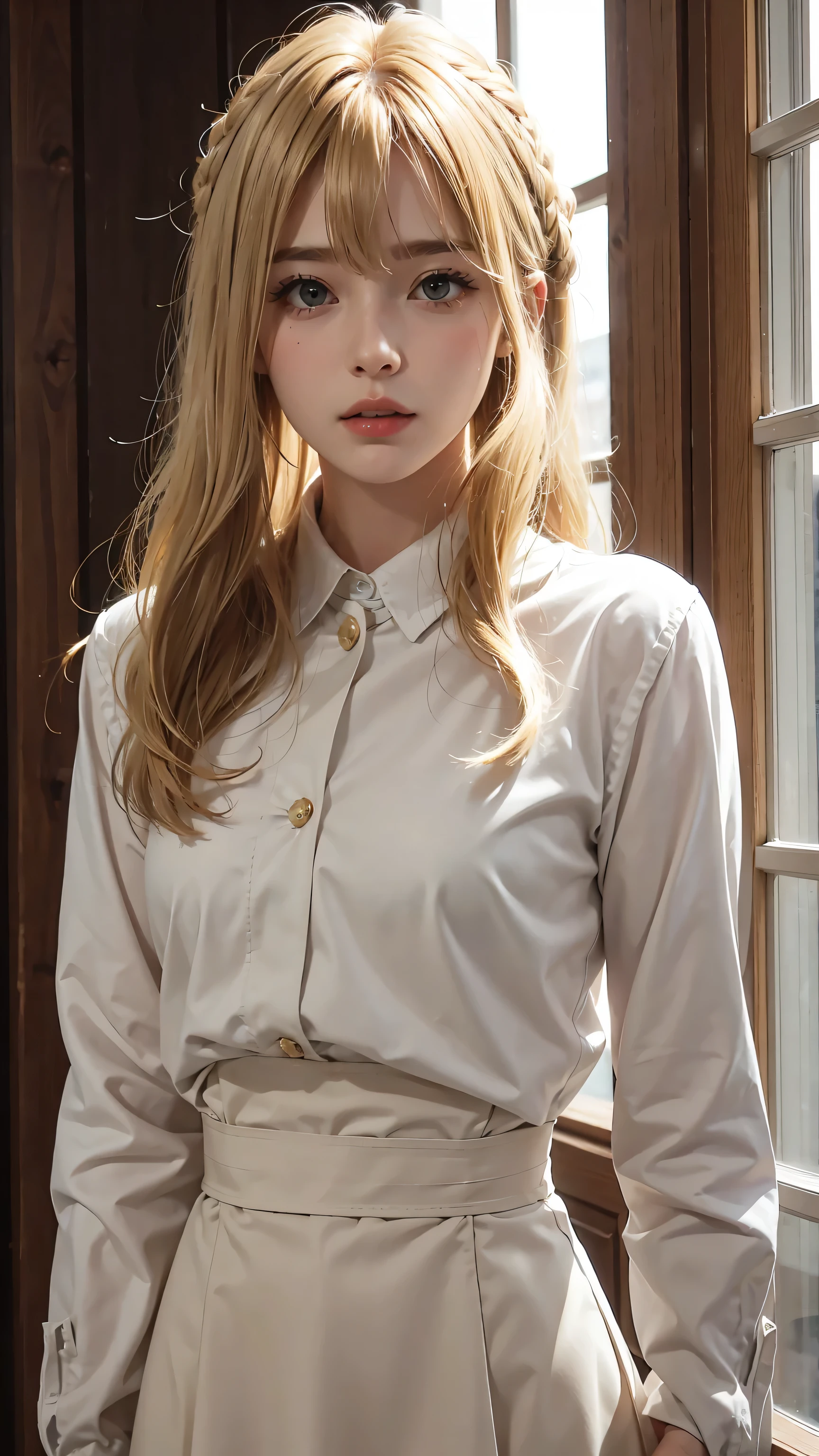 Masterpiece, best quality, super fine, 16k, medium hair, blonde color hair,