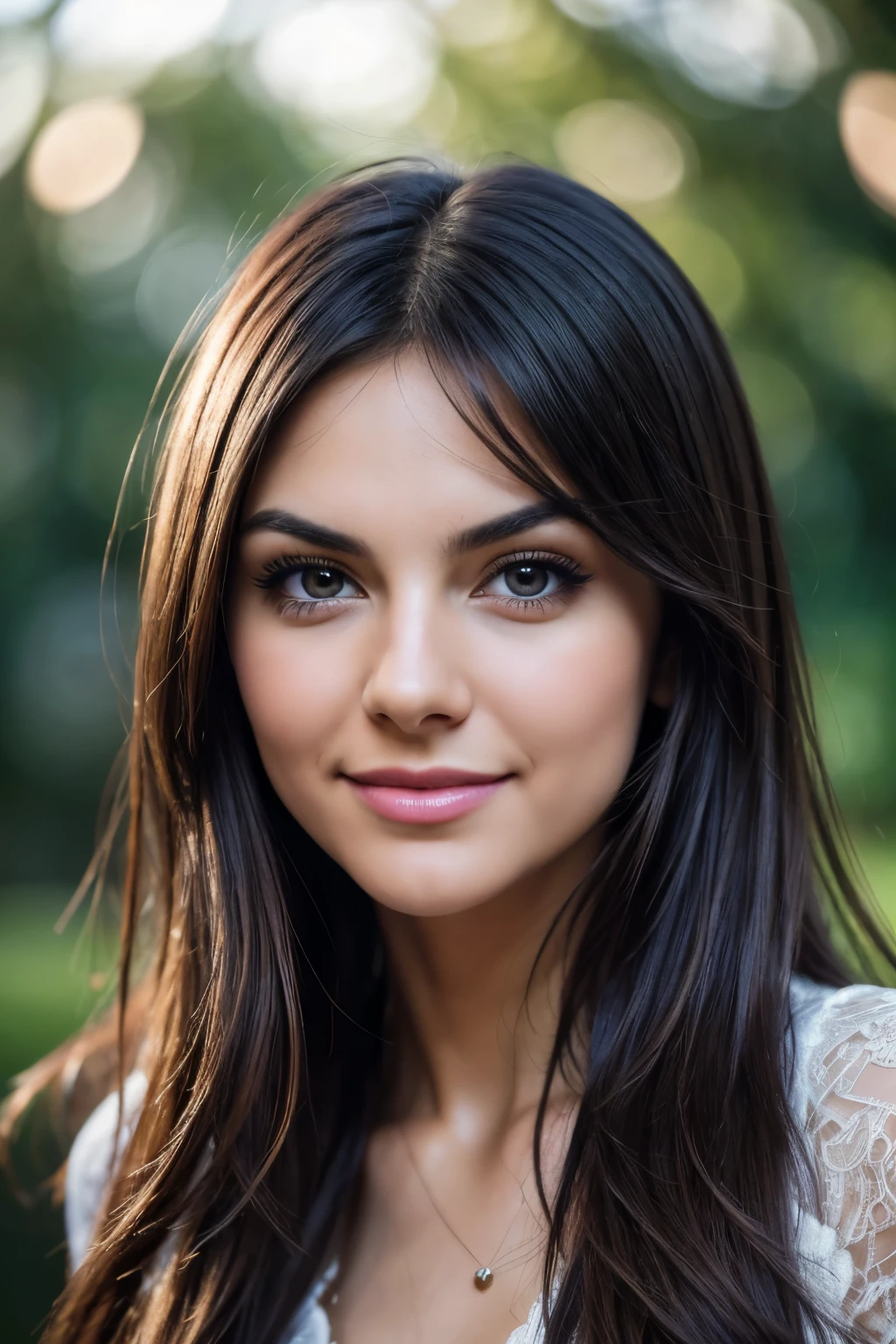 (realistic, photo-realistic:1.37),(8k, RAW photo, best quality, masterpiece:1.2), cute Victoria Justice, ultra-detailed, heart-shaped pupils, physically-based rendering, ultra high res, kodakvision color, shot on Arricam LT Camera, bokeh, sharp focus, looking at viewer, photorealistic, realistic, solo, photorealistic, best quality, extremely detailed face, extremely detailed eyes and face, beautiful detailed eyes, absurdres, incredibly absurdres, haunting smile, Messy hair, floating hair