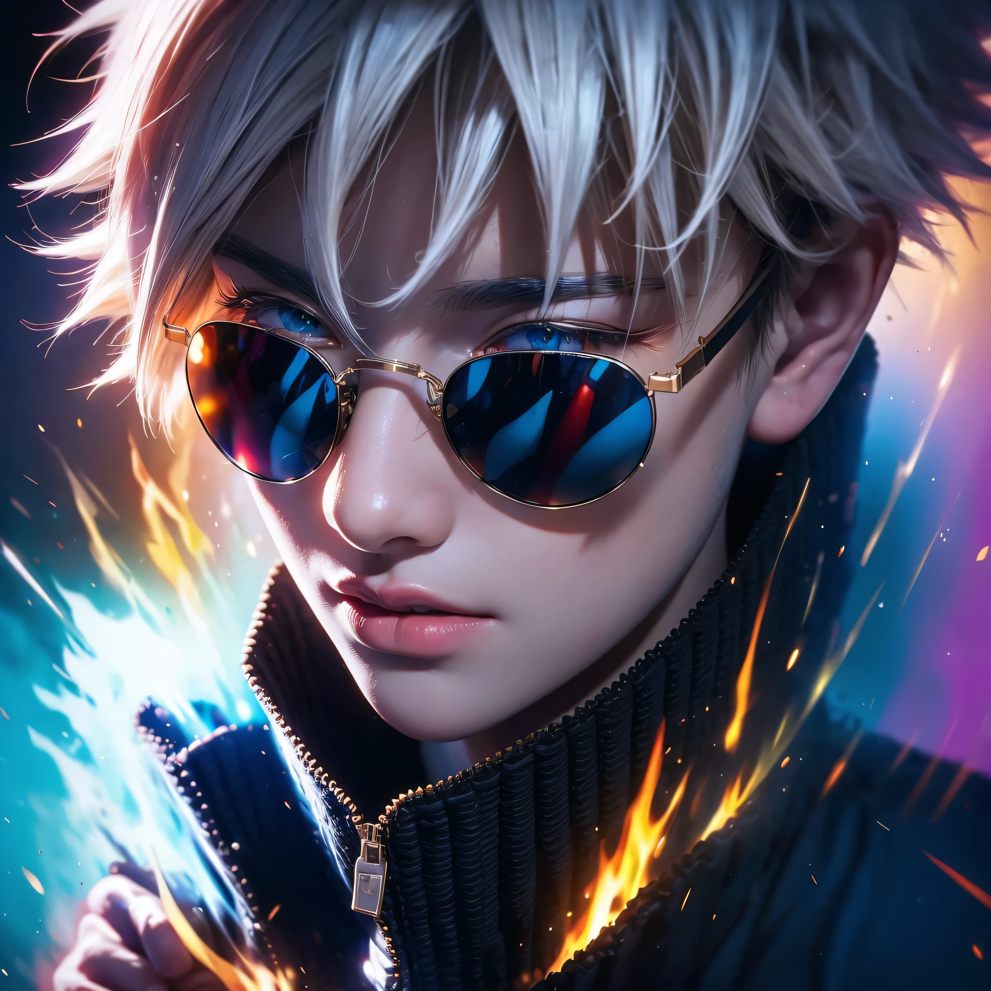 a close up of a person with sunglasses on wearing a jacket, badass anime 8 k, anime style 4 k, anime art wallpaper 4k, anime art wallpaper 4 k, anime art wallpaper 8 k, trigger anime artstyle, anime wallpaper 4 k, anime wallpaper 4k, best anime 4k konachan wallpaper, 4k anime wallpaper, 4 k manga wallpaper,best quality,masterpiece