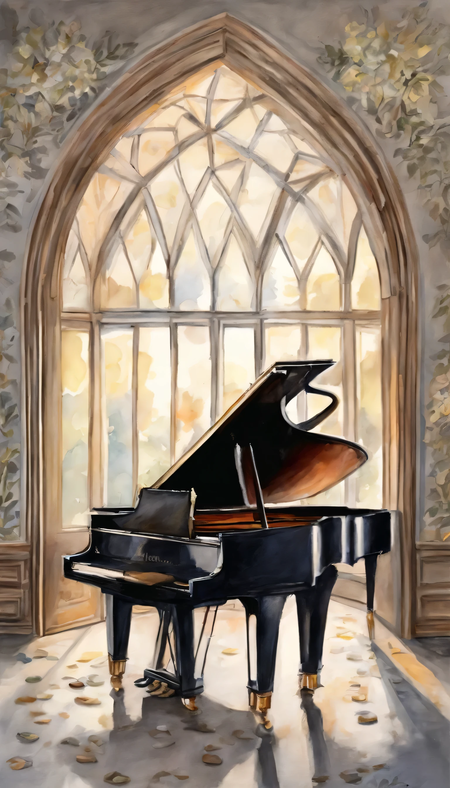 (Absurd, High resolution, Super detailed), A gorgeous piano created by God himself, sky, rose, pearl, Money, diamond, Ultra Photorealism, Ultra-fine, 8k,Premium Wallpapers，Best image quality，3D,c4d,Master's masterpiece，Octane Rendering