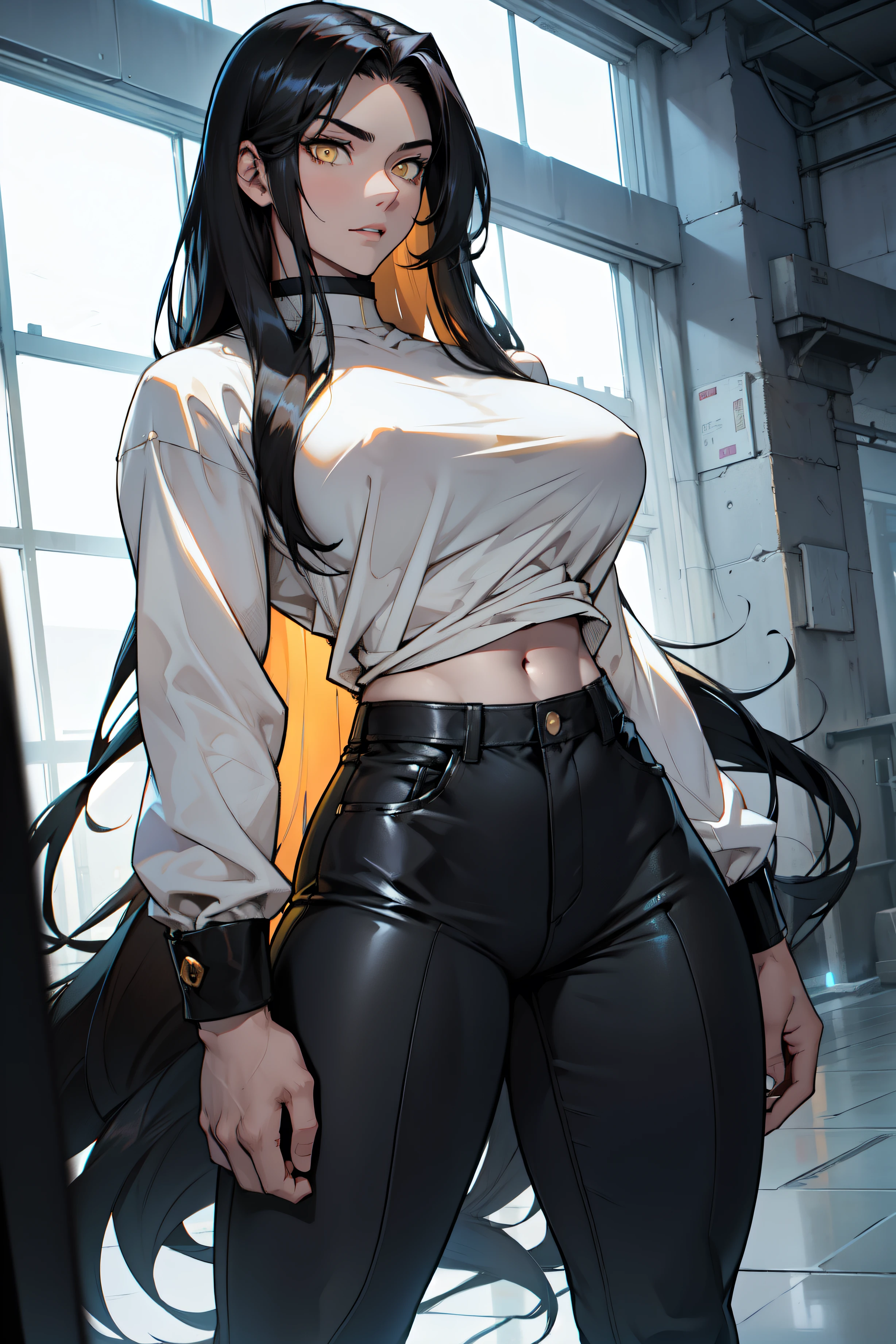 1 girl muscular pale skin muscular muscular muscular black hair yellow eyes huge breasts muscular muscular long hair long hair long hair long hair long hair long hair long hair long hair huge breasts long hair long hair long hair long hair muscular muscular long long long long long long long long long tight shirt tight pants