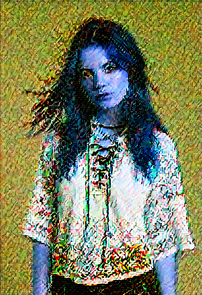 twenty year old woman, straight auburn hair, bohemian style, 90s style, 1990s, lace up shirt, no background