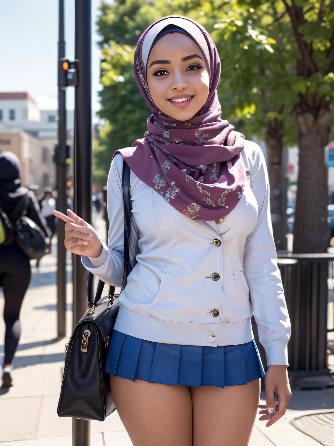 (Hijab) Skinny Little girl naked at Outdoor, tigh mini skirt