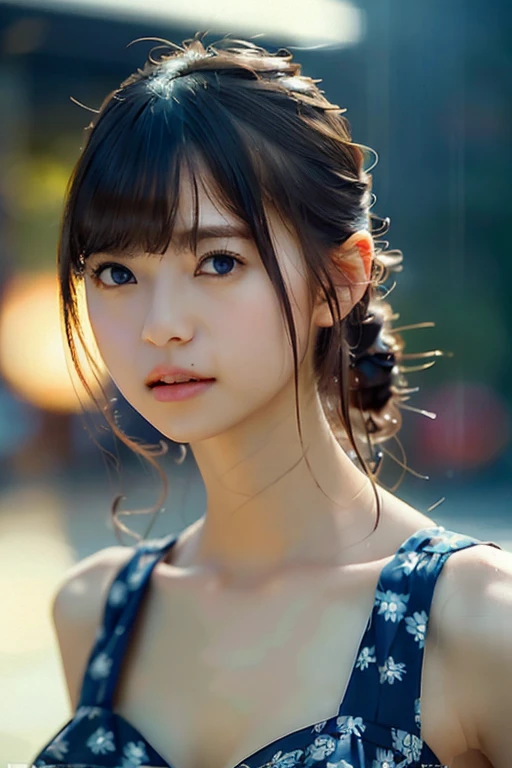 Random Pause, Mix 4, (8k, RAW Photos, highest quality, masterpiece: 1.2), (Realistic, Realistic: 1.37), a girl, cute, Cityscape, night, rain, Wet, Professional Lighting, Photon Mapping, Radio City, Physically Based Rendering, Gradient Brunette, , Short Curls, good looking, girl, , High quality photos, High resolution, 1080p, (Clear Face), (Detailed face description), (Detailed hand description), (masterpiece), (Exquisite CGI), Extreme light and shadow, Messy Hair, masterpiece, Rich details, (Beautiful Faces), (highest qualityの写真), (masterpiece), (Fine grain), Look in front of you, Thin clavicle, Medium chest