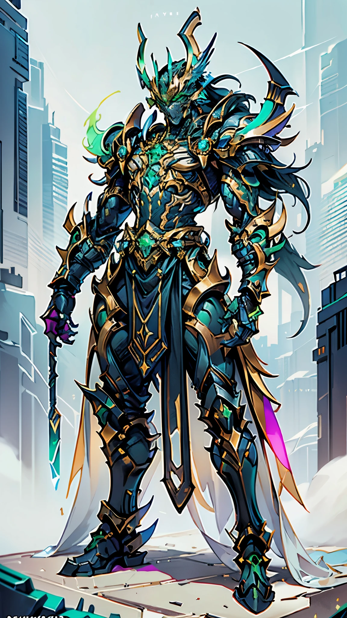 A man wearing a full-face helmet, a fantasy-style biotech armored combat suit, green eyes, (a composite layered chest armor), fully enclosed shoulder guards, matching arm and leg guards, the belt is adorned with Falcon Wing, (the color scheme is primarily white with red and blue accents), the design balances heavy with agility, a high-tech bio-mecha armor, (Armor Concept Inspired by Falcon, stand on the top of a skyscraper in a futuristic sci-fi city), this character embodies a finely crafted fantasy-surreal style armored hero in anime style, exquisite and mature manga art style, (element, plasma, energy, the armor glows), ((male:1.5)), metallic, real texture material, dramatic, high definition, best quality, highres, ultra-detailed, ultra-fine painting, extremely delicate, professional, perfect body proportions, golden ratio, anatomically correct, symmetrical face, extremely detailed eyes and face, high quality eyes, creativity, RAW photo, UHD, 32k, Natural light, cinematic lighting, masterpiece-anatomy-perfect, masterpiece:1.5
