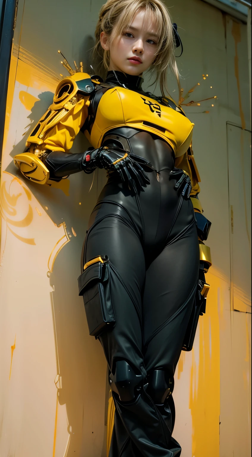 (masterpiece, best quality:1.2), (8k uhd, 16k, 32k, ultra high res), (photorealistic:1.37), (RAW photo), ultimate-realistic, ultimate-realistic details, ultimate-realistic texture, ultimate-intricate details, ultimate-realistic lighting, ultimate-realistic shadow, japanese girl, ultimate-cute face, ultimate-RAW skin, ultimate-realistic eyes, (mechanical:1.4), (armor), full body, wide shot, realistic background