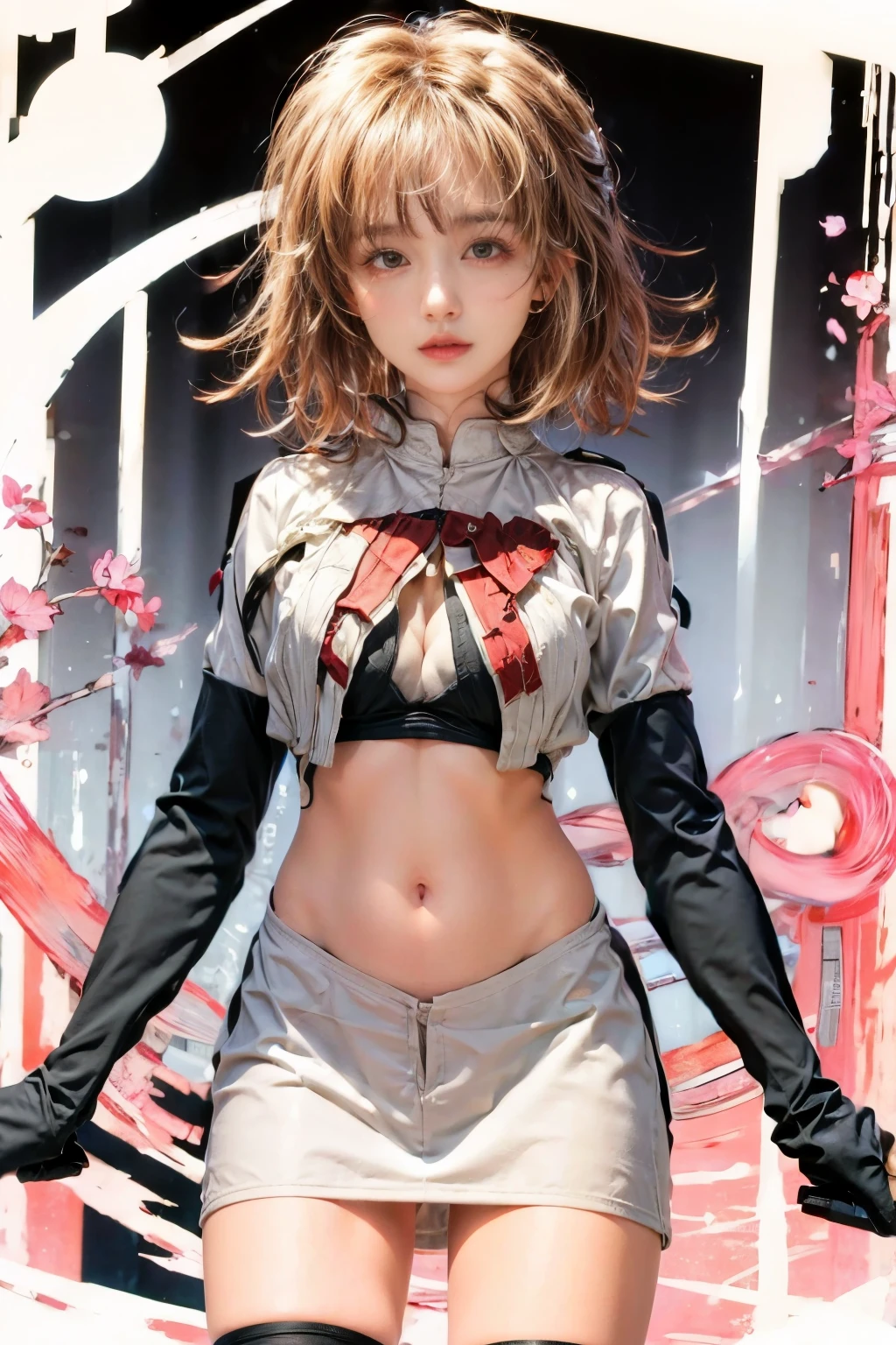 (masterpiece, best quality:1.2), (8k uhd, 16k, 32k, ultra high res), (photorealistic:1.37), (RAW photo), ultimate-realistic, ultimate-realistic details, ultimate-realistic texture, ultimate-intricate details, ultimate-realistic lighting, ultimate-realistic shadow, japanese girl, ultimate-cute face, ultimate-RAW skin, ultimate-realistic eyes, (mechanical:1.4), (armor), full body, wide shot, realistic background