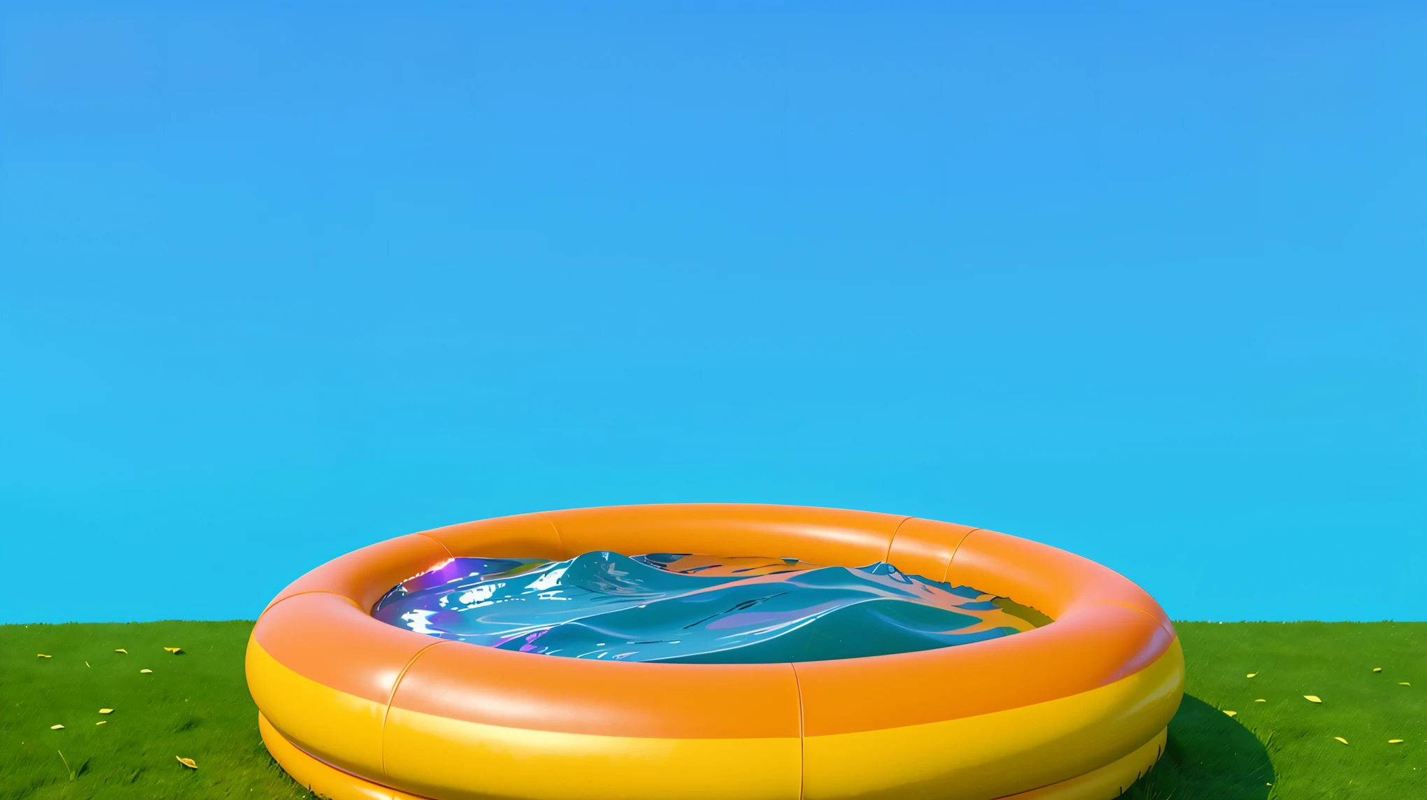 An inflatable swimming pool filled with water sits on a grassy lawn. An inflatable swimming pool filled with water sits on a grassy lawn.The image depicts a close-up of a large, metallic spider-like robot with six legs and a body that resembles a combine harvester. It stands on a blue floor Create ultra sharp and is facing a red wall.cartoon key frame rendering, cute 3D rendering, Shiny metallic,Create ultra sharp цветной рендеринг zbrush. perfect cgi, cgi art created only with gradients, smooth silhouette, Create ultra sharp skin, high intensity refraction, (plastic material), most beautiful vfx, blue background, plastic refractions, glossy texture, smooth 3d model, multiple light sources, rim light, sharp post effects render, (glossy plastic texture with multiple big light probe refractions), perfect cgi, cgi art created only with gradients, smooth silhouette, high intensity refraction, (plastic material), most beautiful vfx, blue background, plastic refractions Create ultra sharp