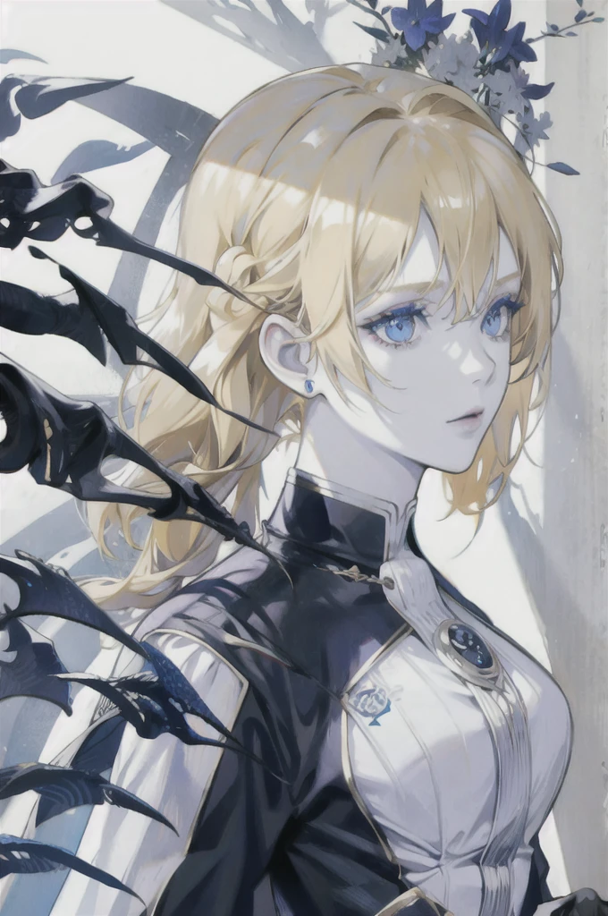 Blonde haired woman, Killer,Blue Eyes,White skin, elegant, royalties, Young woman, Solitary, Mature, fair,avatar,Big news,