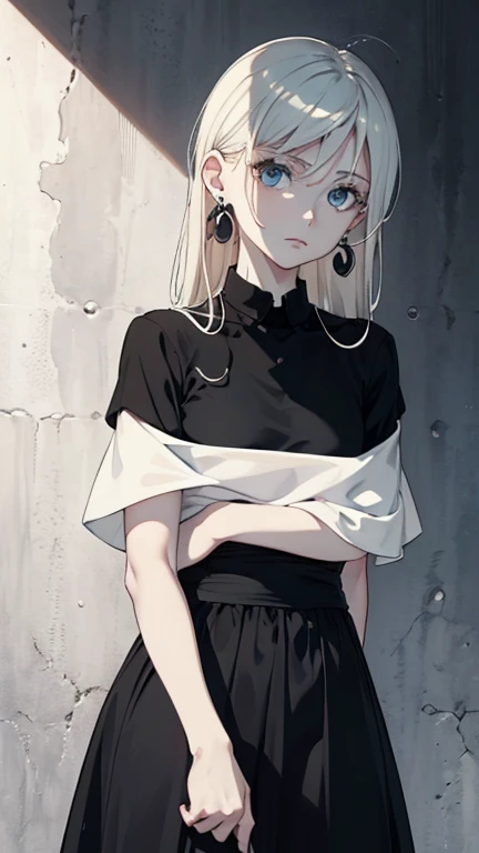 arafed woman with a black shirt and earrings looking at the camera, soft pale golden skin, soft flawless pale skin, beautiful delicate face, lovely delicate face, beautiful cheekbones, earring, with pale skin, natural soft pale skin, pale fair skin!!, soft light from the side, pale glowing skin, by Eva Frankfurther, by Alasdair Grant Taylor