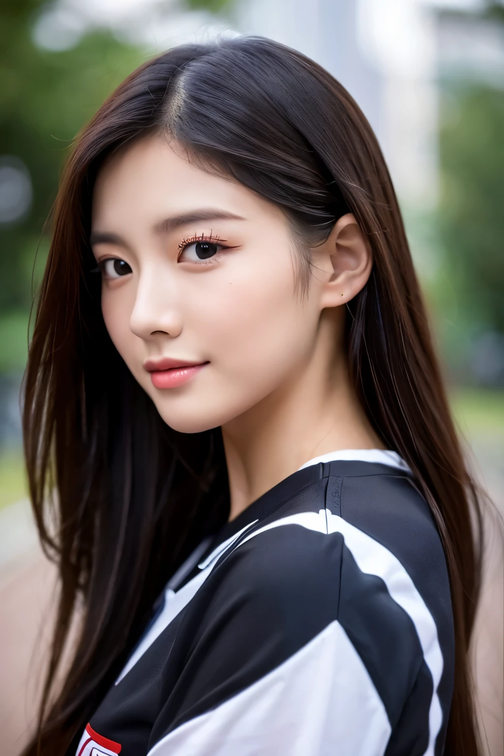 Cheerleader、Active、Charm、beautiful、Vibrant、
a close up of a woman with long hair and a black top, gorgeous chinese model, gorgeous young korean woman, beautiful south korean woman, beautiful asian girl, korean girl, beautiful young korean woman, ig model | artgerm, beautiful girl model, a beautiful young woman, beautiful model girl, beautiful asian woman, asian features, realistic. cheng yi, beautiful aesthetic face