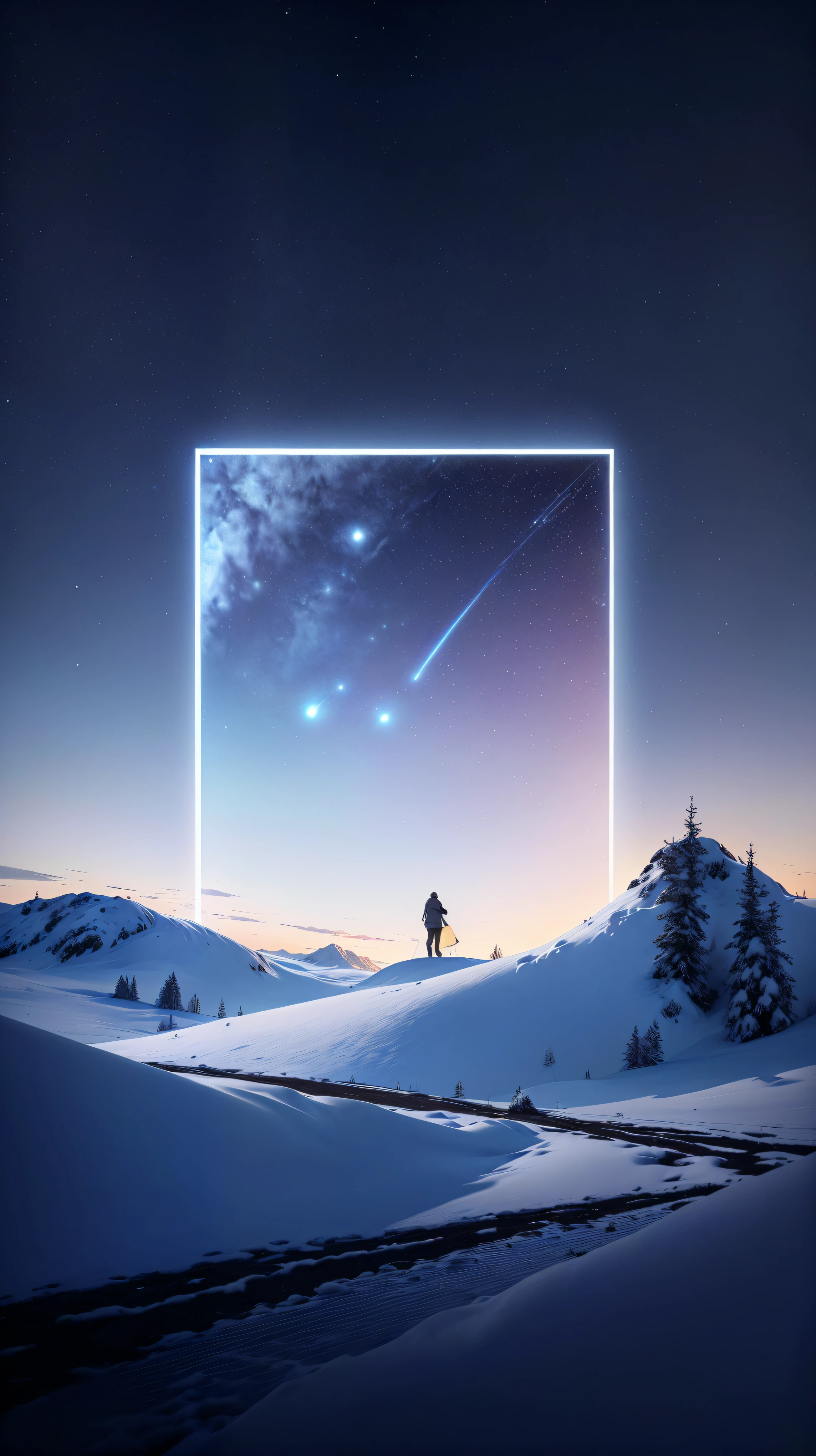 Square framed cartoon scene of two people walking on a snowy field, HD mobile wallpaper, Mobile phone wallpaper HD, 4k vertical screen wallpaper, 4k vertical screen wallpaper, Through the window you can see the space behind you, 8k HD Wallpaper Digital Art, hq 4k mobile wallpaper, 8k vertical screen wallpaper, 8k vertical screen wallpaper, 4k hd illustration wallpaper, Beautiful iPhone Wallpapers