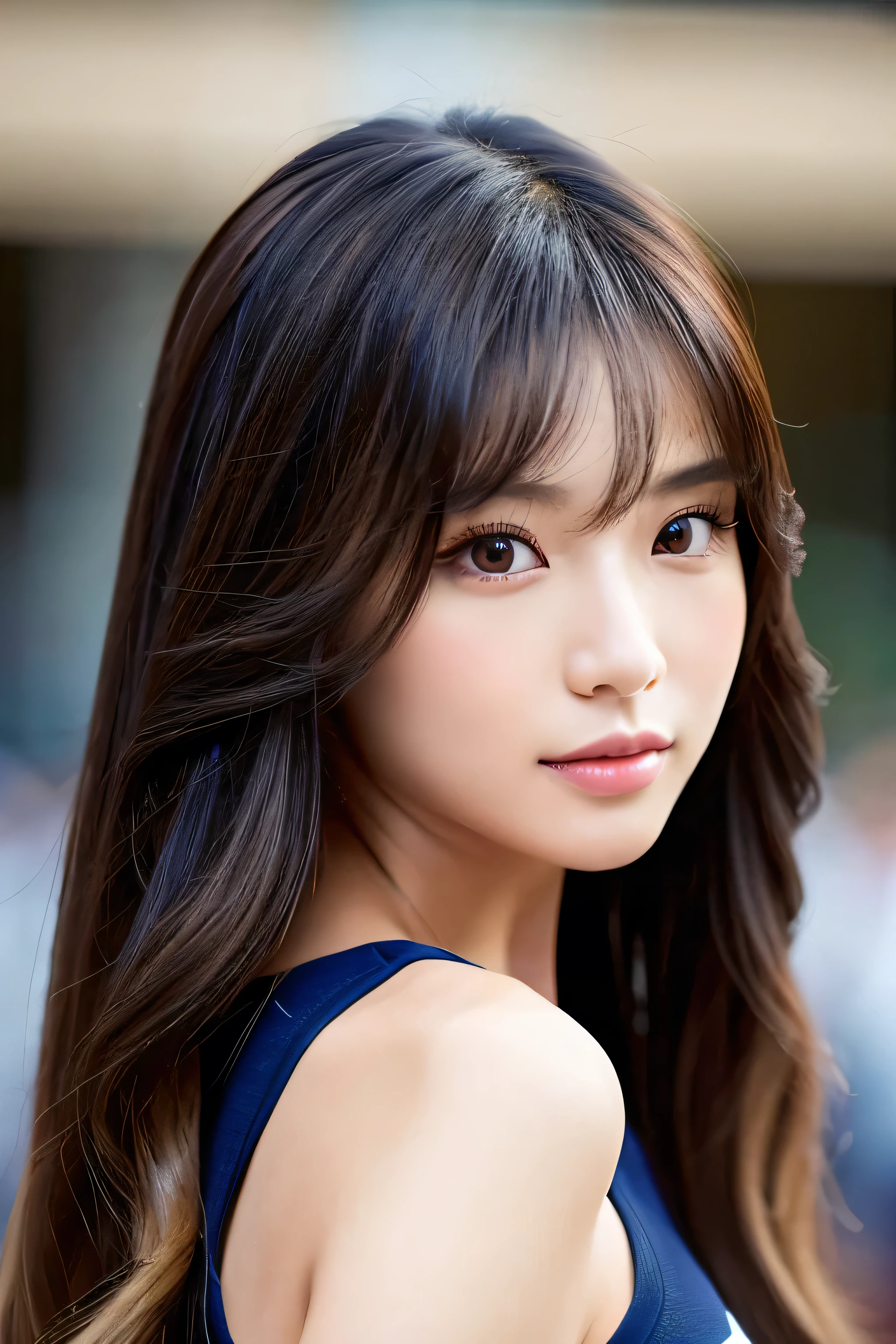 Cheerleader、Active、Charm、beautiful、Vibrant、
a close up of a woman with long hair and a black top, gorgeous chinese model, gorgeous young korean woman, beautiful south korean woman, beautiful asian girl, korean girl, beautiful young korean woman, ig model | artgerm, beautiful girl model, a beautiful young woman, beautiful model girl, beautiful asian woman, asian features, realistic. cheng yi, beautiful aesthetic face