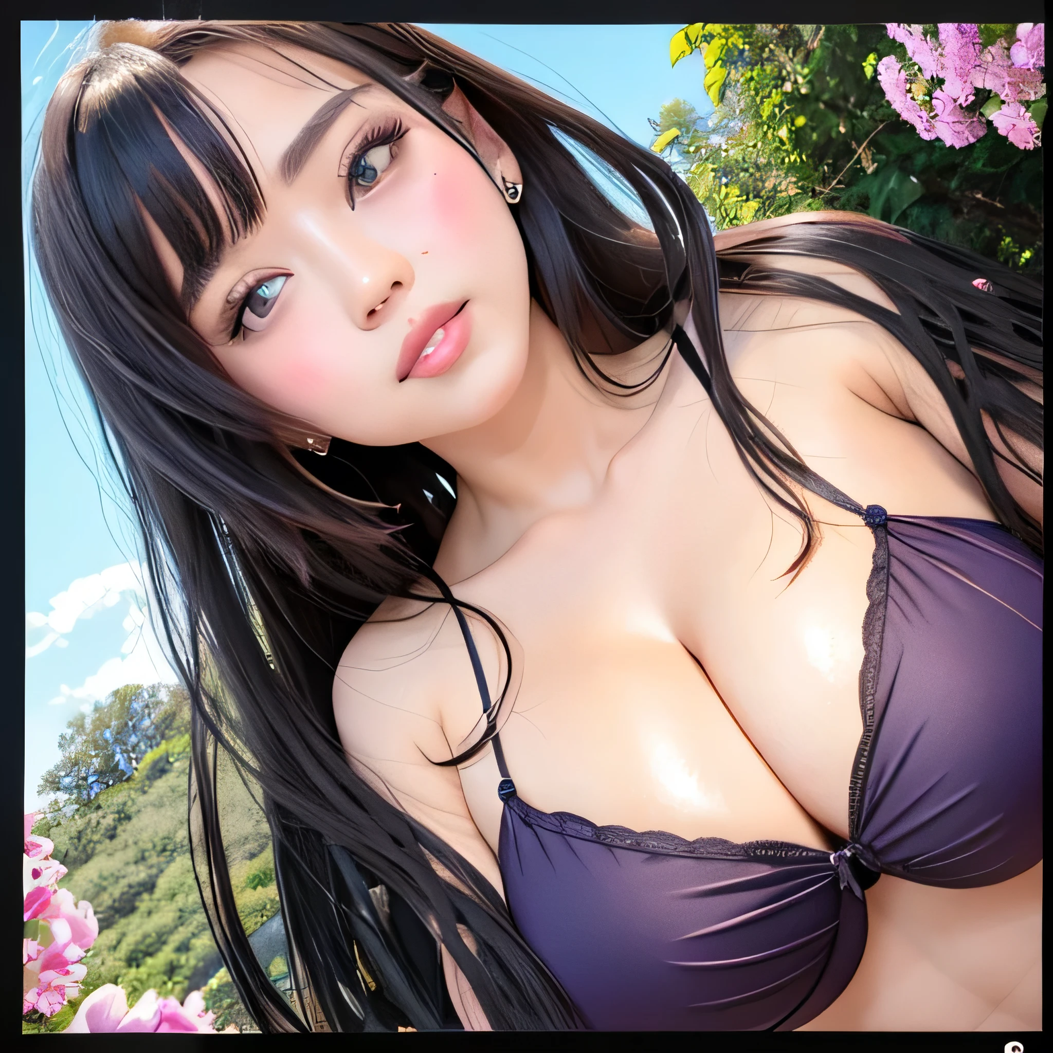 Very large O cup breasts、Shapely breasts 、 Show off your breasts、Silky shiny skin、sexy, Very beautiful lovely face、Cute face、 Gorgeous Silky Hair、pale blue eyes、 Bangs swaying in front of the face、A beautiful and cute 20-year-old woman、 Big and ample breasts、 she spreads her legs wide and flaunts、Showing very large breasts、 Plump、Super glamorous、Are fat、Bigfoot、Big body、 Chubby、Beautiful thighs、Low - Angle、Scene looking up from below、 Chubby weighs 120kg、 Fat guy、Sunflower field、Summer sky、cumulonimbus、Okabo hairstyle、Black Hair、Bobbed hair、cute、Bangs straight、short hair、smile、Very glamorous、