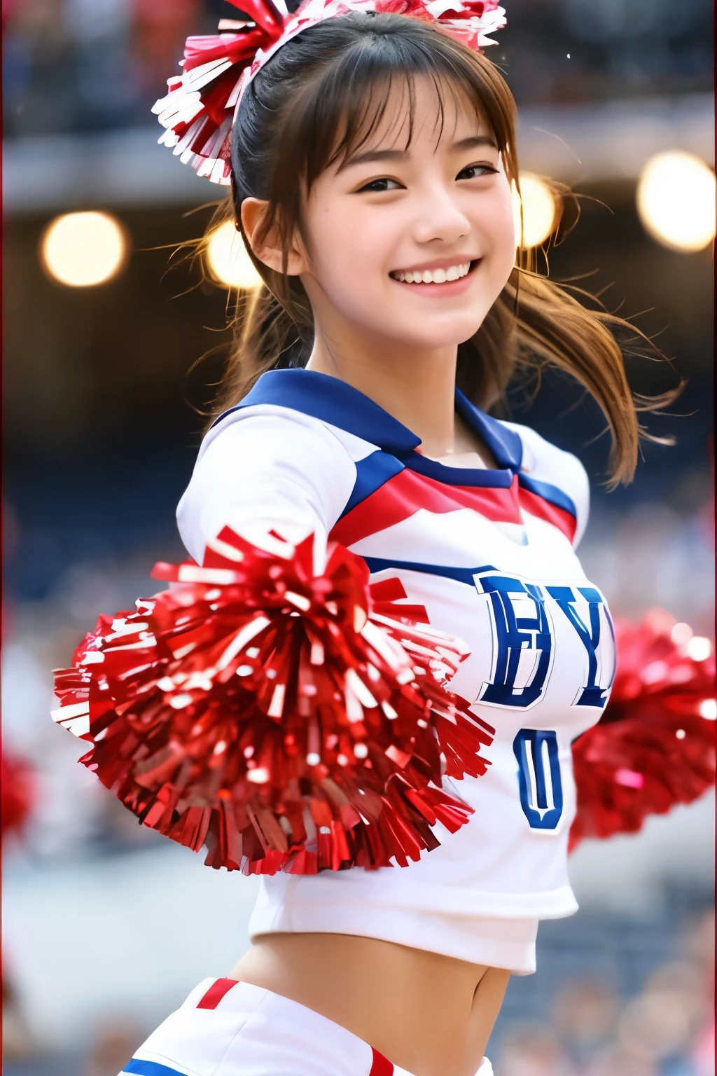 18-year-old、Cheerleader、smile、Nice、beautiful、Sparkling、bounce、Charm、Niceなユニホーム、