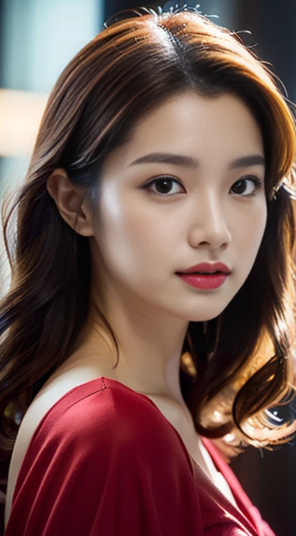 ((Angelina Sole)),((highest quality, 8K, masterpiece : 1.3)), sharp focus : 1.2, beautiful woman with perfect figure : 1.4, slim abs : 1.2, ((dark brown hair)), (Natural light, city street : 1.1), Highly detailed face and skin texture, fine eyes, double eyelid、((professional makeup:1.3))、((sexy milf:1.3))、thick lips、lip gloss、eye make up、Downcast eyes、black dress、Dorsal、profile、Elbows on the table、inside a dark restaurant、