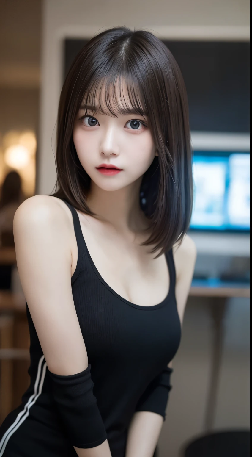 Tabletop, highest quality, shape, Very detailed, finely, High resolution, 8k wallpaper, 完璧なダイナミックな構shape, Beautiful and detailed,ランダムなcute髪,Natural color lip、20-year-old girl、cute、Looking at the camera,Always blur the background,Perfect and beautiful face,Slim face and figure,Big eyes、Putting on gal makeup,Small face、Blurred Background、Cyberpunk Fashion、Change pose randomly、Randomly change the shooting angle and position、Top to bottom々Shoot from the right angle and direction、A face enduring intense pain