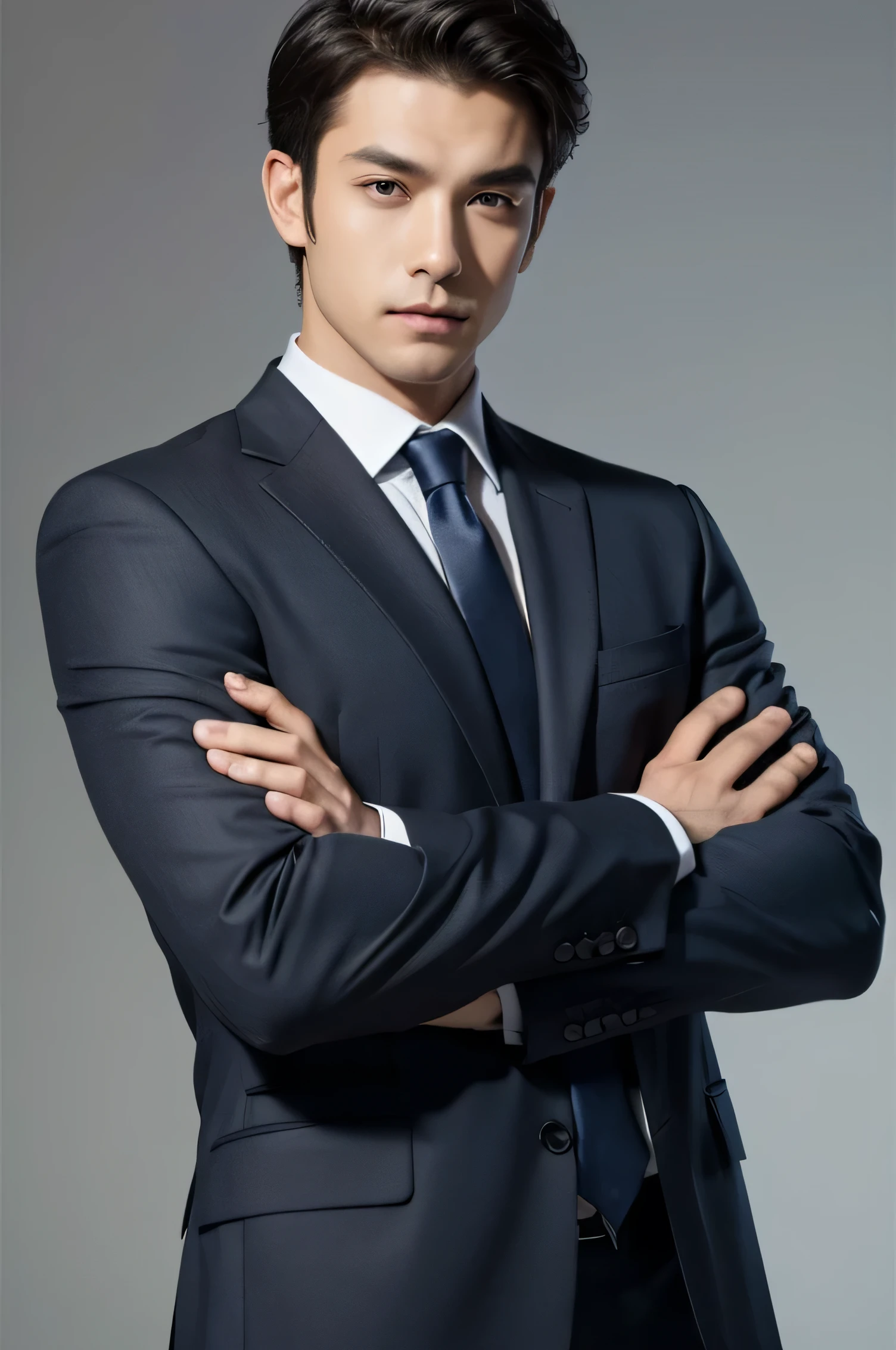 suit male Arms crossed Simple Background