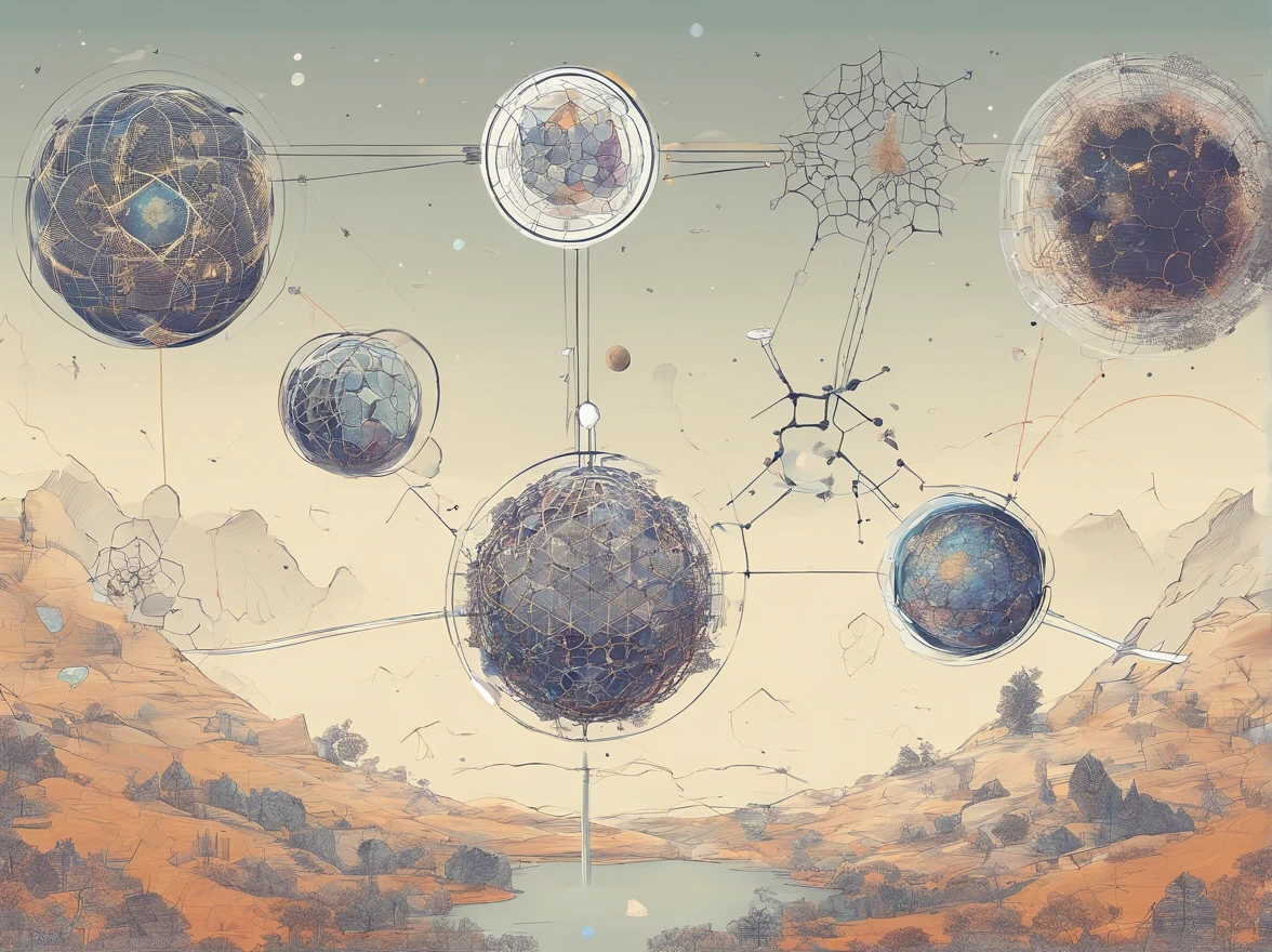 first,The parallel universe can be thought of as a giant beehive system,Each hive represents a possible universe。In each hive,There are countless possibilities,Each possibility represents a different event、Choices and Results。Each choice is like choosing a path in a hive.,The other paths not chosen correspond to other possible universes。
1. **Hive structure**:Describe the structure of the entire universe model,It can be likened to a complex network consisting of countless beehives.。Each hive represents a possible universe,The hives are connected to each other in some way.,Form a whole。
2. **Choices and consequences**:Describe the choices faced by individuals or characters in each hive,and the different outcomes that each choice may lead to。These Choices and Results can be physical actions、Thinking Decision、Even the interactions between universes。
3. **Role and identity**:Describe the roles or individuals in each hive,and their identities、Features and goals。These characters can be human、animal、Alien life, etc.,They may have different identities and destinies in different universes.。
4. **Interaction and influence**:Describe the interactions and impacts between different hives,That is, how the choices of one universe affect the development and outcomes of other universes。This could involve information transfer between parallel universes、Energy exchange mechanisms。
5. **Stability and dynamics of the model**:Describing the stability and dynamics of cosmological models,That is, the possible changes between universes、Evolution and Steady State。This can involve the interaction between parallel universes、Evolutionary laws, etc.。
Through these descriptions,Constructing a more comprehensive and detailed model of parallel universes,So as to better understand and explore the mysteries and possibilities。