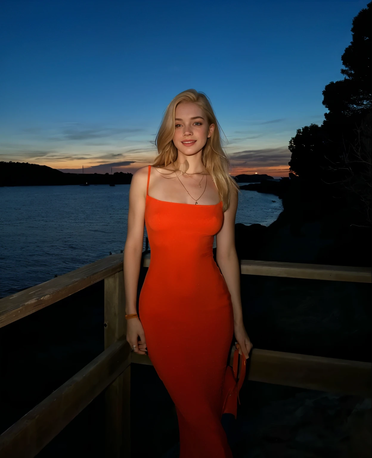mulher, americana, 25 anos, pale skin and freckles, olhos cinzas, nariz delicado, soft and delicate lips, longo, cabelo blondie longo e ondulado na altura da cintura, sorriso meigo, face with delicate feminine facial features, altamente renderizado