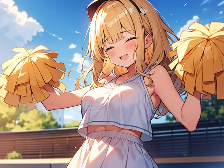 ,One girl, Perfect breasts, ,Big Breasts,View your viewers, blush, Large Breasts, smile,Big smile, sexy,sex,(orgasm:1.0),Blonde,Braid,Nipples,vagina,Lillie-pokemon,A sign is erected,Long eyelashes,Guide,Eye highlights,Embarrassing,Embarrassed,Embarrassed,solicitation,Cheerleader,