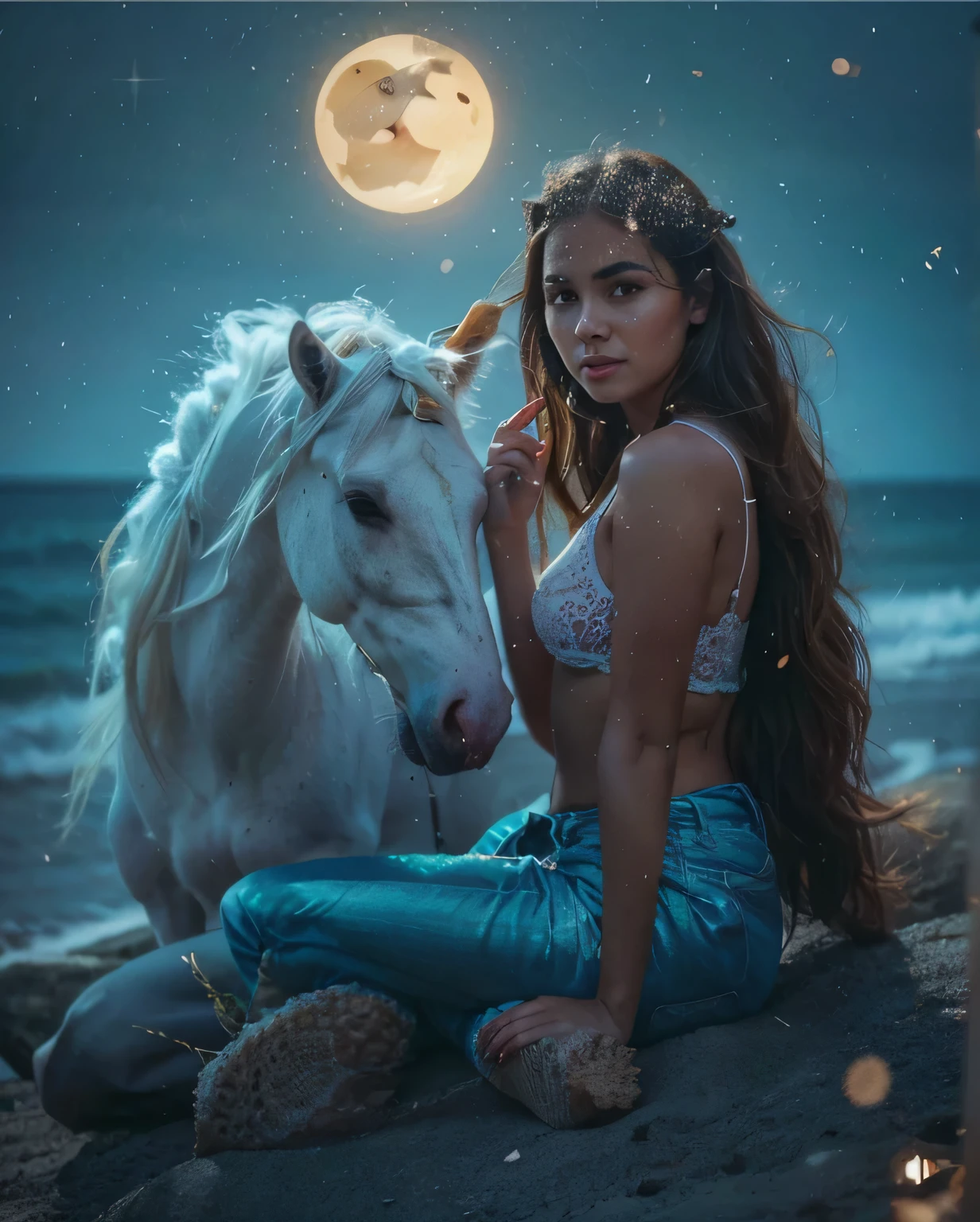 Beautiful woman with round face