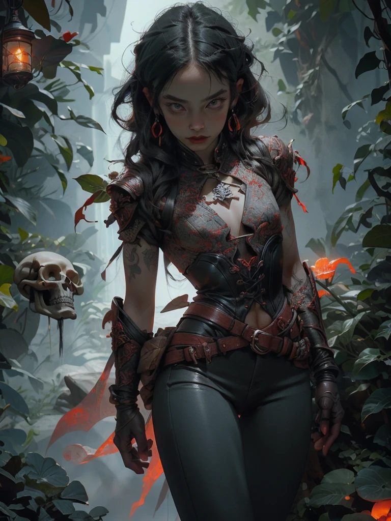 1_woman, demoness, full height, very beautiful, long hair, smooth clean, белая skin. photorealistic , Cinematic picture , High detail , dynamic expressive image , detailed skin texture , mercyful figure , Lucifer's sexy girlfriend , tattoos , dark angel of the underworld , Otherworldly gloomy image , another world , the vampire chronicles Brian Lumley , gustave dore , The Divine Hell of Dante Alighieri , Italian Renaissance, Great art. magic and cyberpunk mixed. warm range of colors, contrasting light with cold illumination from the Side, expressing volume and shape, качественная 3D визуализация, Rendering, masterpiece. top quality , череп bones фон , Horror style , darkened , grainy , fog .
2_Her body mercy, mercy, ideal figure, dark textured silhouette, high-quality 3D modeling, dark image,
a woman with long hair, to the waist, black metal, tight skin pants, Rockstar, Demonic image, a body in tattoos, vampire chronicles, belt corset, Clasps and clasps on the body, knives, skull, bones are woven into her armor, Warrior of darkness , Hell's Angel.
3_high quality изображения, 4k | ultra HD | Full HD, cinematic Rendering, 3D visualization - masterpiece, TOP computer graphics ART. Unity 8K full body Rendering, Motion capture, skin pores, dark lighting, heavy shading, detailed, detailed face (bright, photorealistic, realistic, dramatic, dark, sharp focus, 8K). Highly detailed textures, textile, Material, skin, metal, Cadaveric decomposition, bones, skull. texture, high quality, (shades of gray, red, black, elements., metallic sheen), Magic amulets on the chest, Kabbalistic symbols. granularity, Dust and particles in the air.
4_ Background environment; Underworld - Hell, River Styx, Souls of dead sinners, gorges with red-hot magma, red light, in a dark grotto, darkness)!. studio light, Side, contrast of cold shadows and warm golden shades