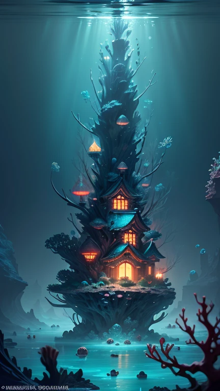Model shooting style, (Highly detailed CG Unity 8k wallpaper),((Bubbling underwater landscape)),A large shrine of transparent ice underwater,Futuristic underwater transparent ice sculptures,Beautiful underwater Wakoku,Colorful tropical fish, Beautiful coral reef in the background,Vast and breathtaking views.Immerse yourself in the beautiful deep sea,art germ, Broken glass, ((Bubbling underwater landscape)),Deep sea concept art, Inspired by Andreas Rocha, Andreas Rocha Style, Detailed fantasy digital art, Highly detailed digital art in 4K, Fantasy Art Behance, Surreal deep sea landscape, ❄️ Dream concept art, Andreas Rocha, highly detailed fantasy art, Detailed digital 2D fantasy art