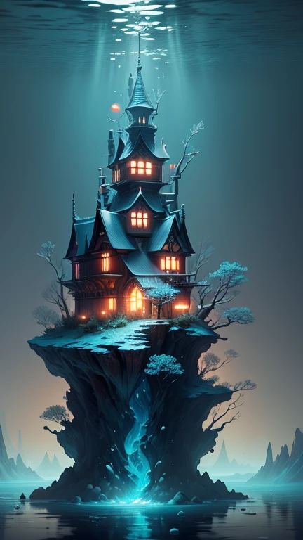 Model shooting style, (Highly detailed CG Unity 8k wallpaper),((Bubbling underwater landscape)),Large Japanese castle made of transparent ice underwater,Old-fashioned,Beautiful underwater Japanese castle,Colorful tropical fish, Beautiful coral reef in the background,Vast and breathtaking views.Immerse yourself in the beautiful deep sea,art germ, Broken glass, ((Bubbling underwater landscape)),Deep sea concept art, Inspired by Andreas Rocha, Andreas Rocha Style, Detailed fantasy digital art, Highly detailed digital art in 4K, Fantasy Art Behance, Surreal deep sea landscape, ❄️ Dream concept art, Andreas Rocha, highly detailed fantasy art, Detailed digital 2D fantasy art