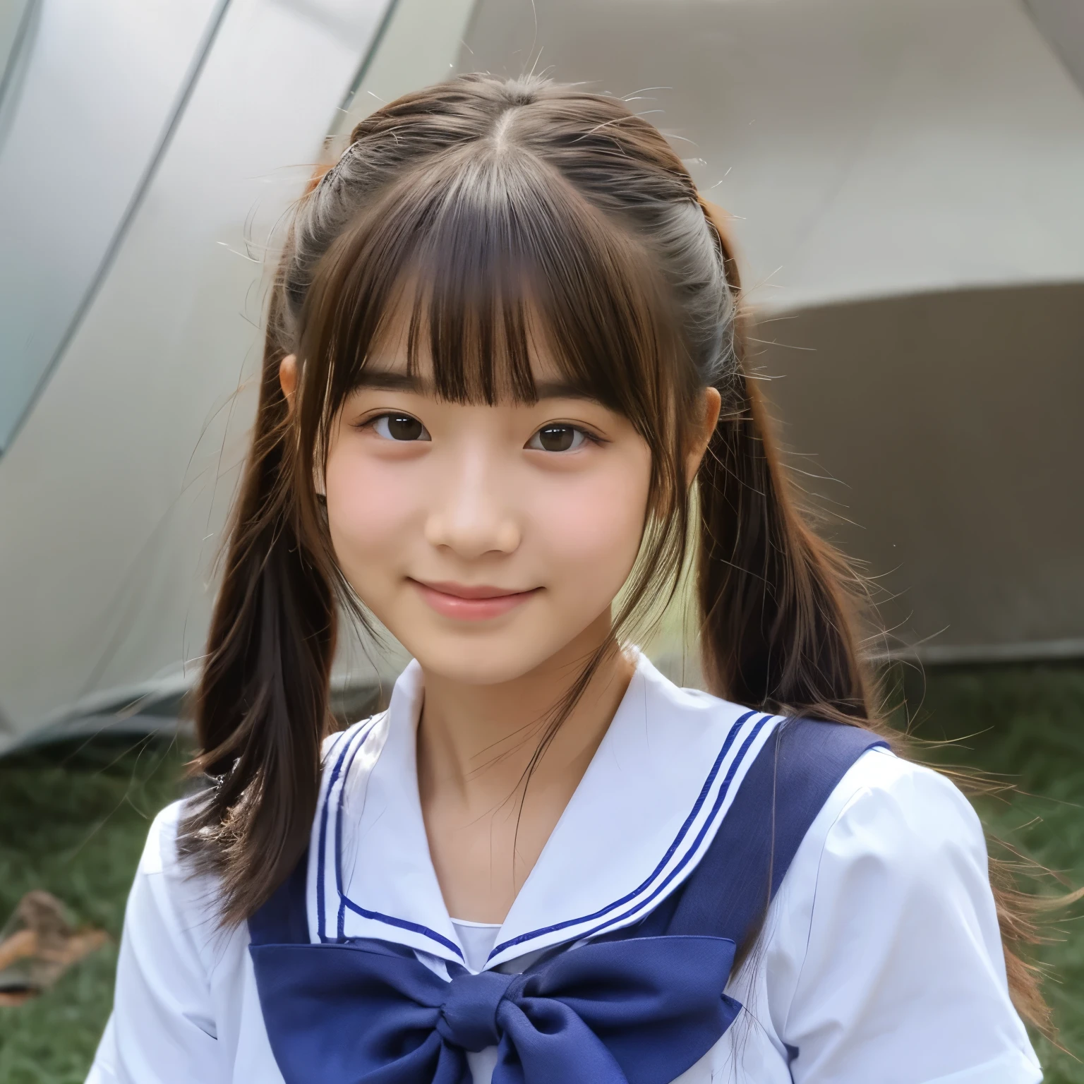 high resolution、1 person、18-year-old、Selfie、Medium twin tail hair、Sailor suit、Sailor Moon