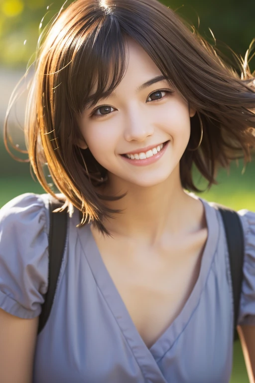 floating hair, smile, light smile, depth of field, UHD, masterpiece, anatomically correct, best quality