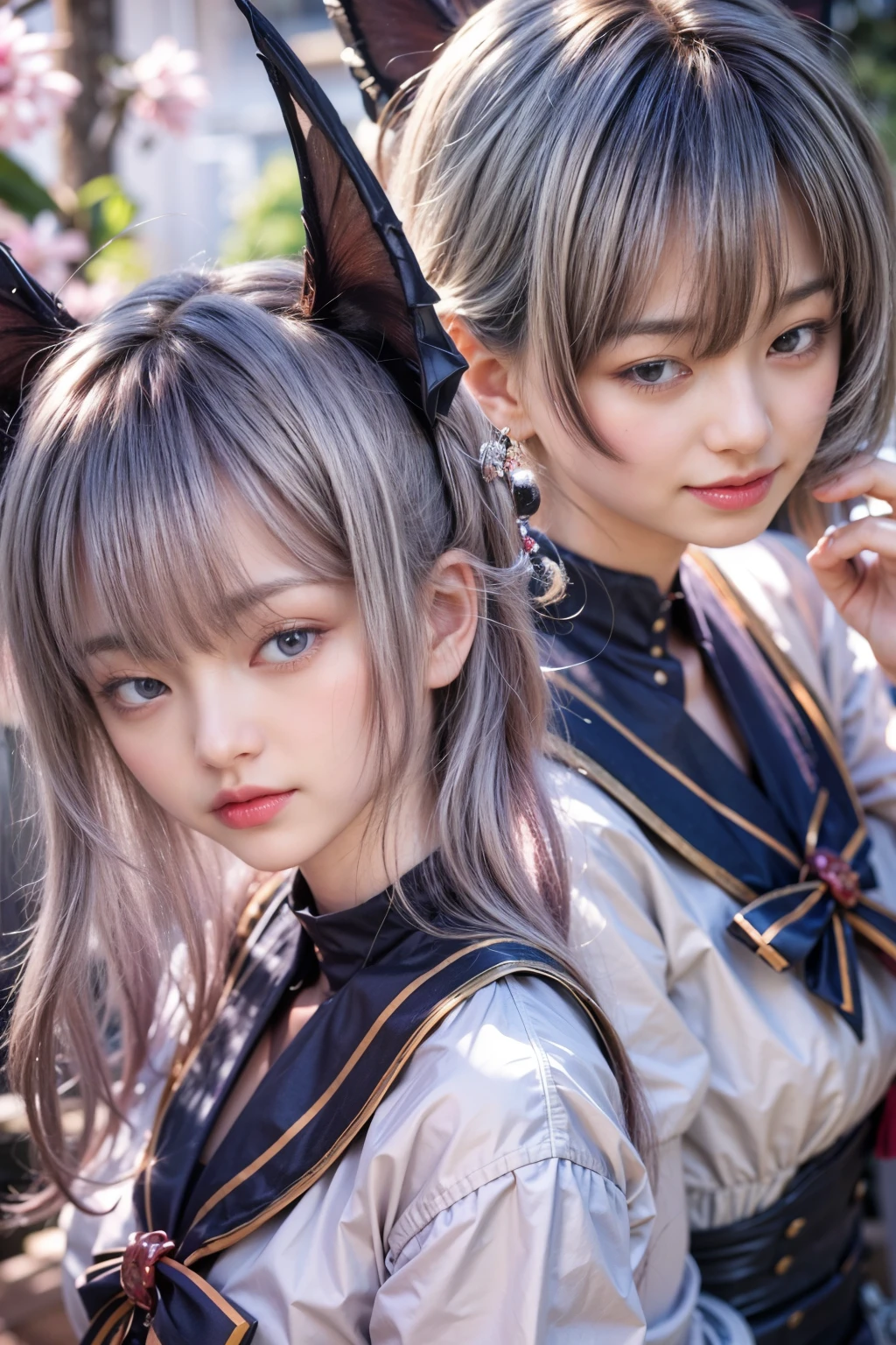(masterpiece, best quality:1.2), (8k uhd, 16k, 32k, ultra high res), (photorealistic:1.37), (RAW photo), ultimate-realistic, ultimate-realistic details, ultimate-realistic texture, ultimate-intricate details, ultimate-realistic lighting, ultimate-realistic shadow, japanese girl, (pink hair), (blue eyes), ultimate-cute face, ultimate-RAW skin, ultimate-realistic eyes, (mechanical:1.4), (armor), full body, wide shot, realistic background