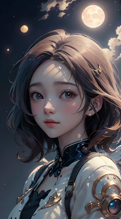 1 girl, eye, close, Beautiful night sky, Meteors, Beyond the Clouds, , reflection, Wide Angel, Breathtakingly beautiful clouds, Wide-angle, by makoto shinkai, Thomas Kinkade, James Gillard, From holosomnialandscape, High resolution, Volumetric lighting, Ray Tracing, Complex, Attention to detail, Very detailed, Deviant Art, 4K portrait wallpaper,, colorful, Airy, Anime illustration, anime nature wallpapers