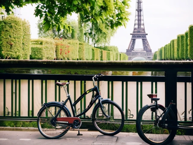 Paris Cafe Stylish flower Eiffel Tower bicycle coffee