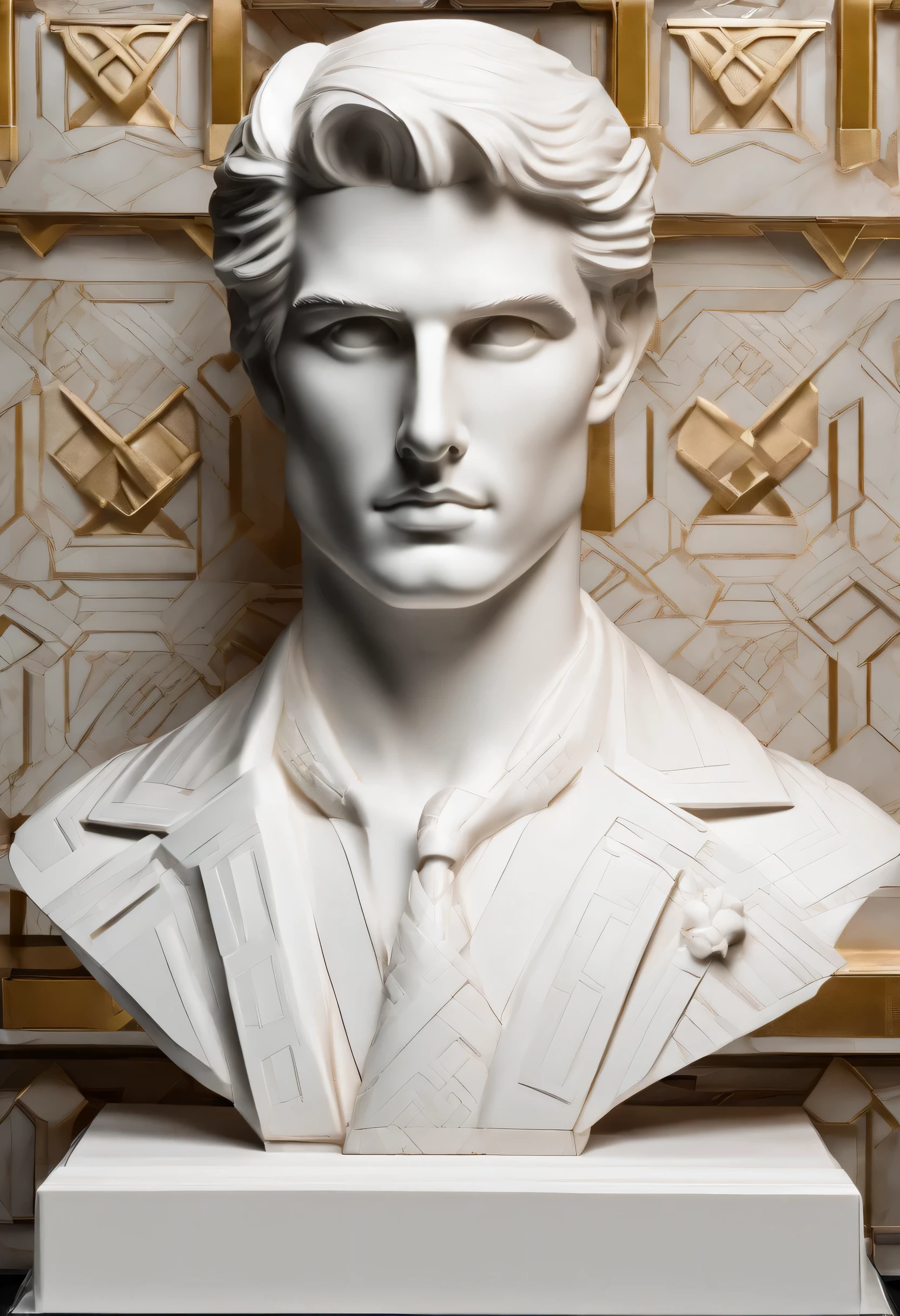 White tom cruise bust marble statue